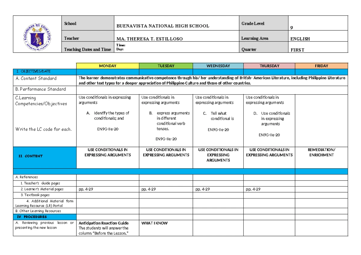 Rubric for Speech Choir Competition (Grade 7-10) - Studocu