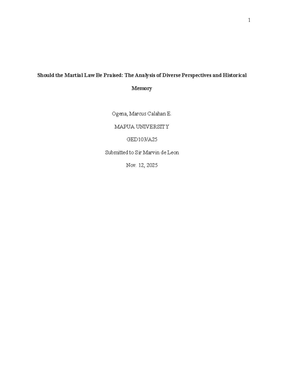 RPH 101: Analyzing Perspectives on Martial Law in the Philippines - Studocu