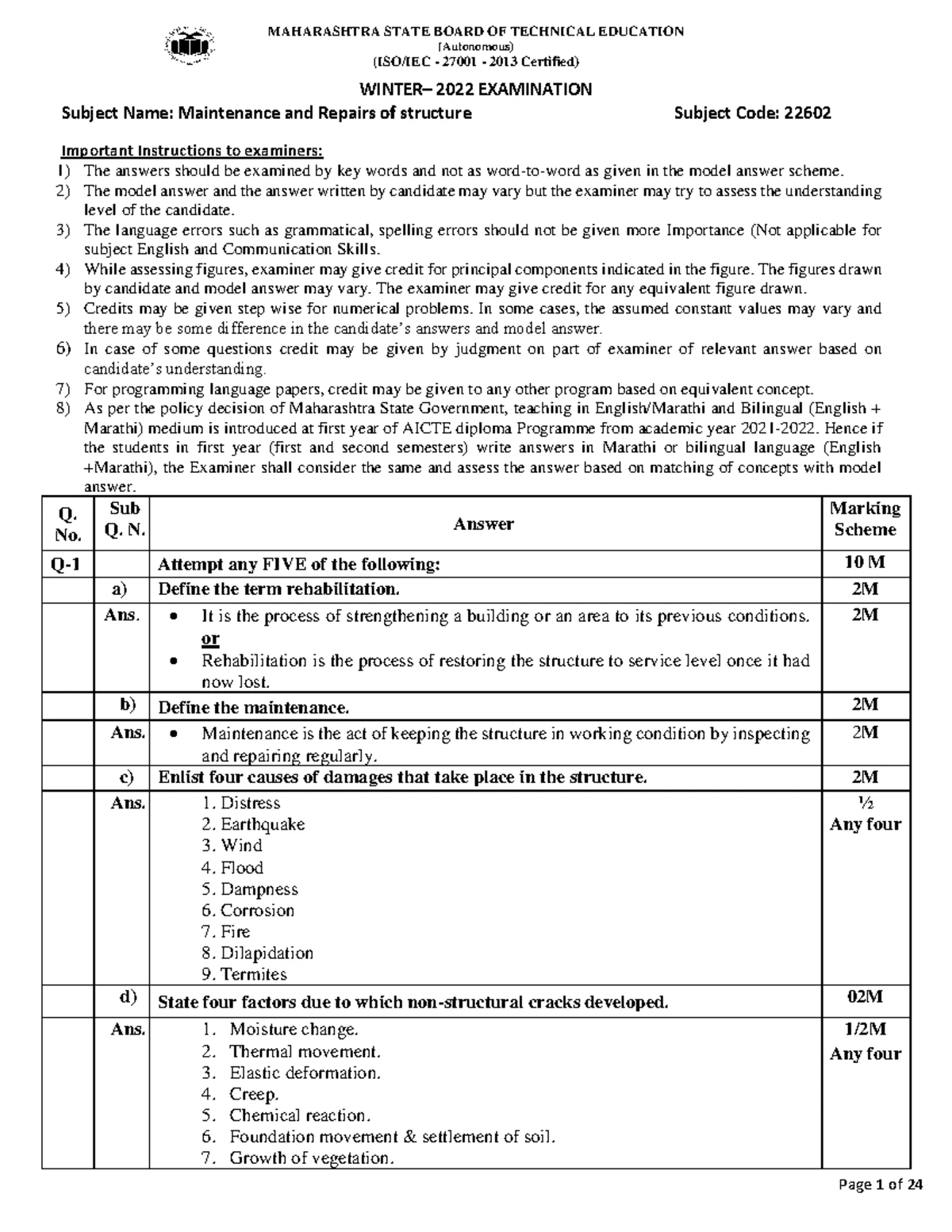 22501 - Model answer pap3r - (Autonomous) (ISO/IEC - 27001 - 2013 ...