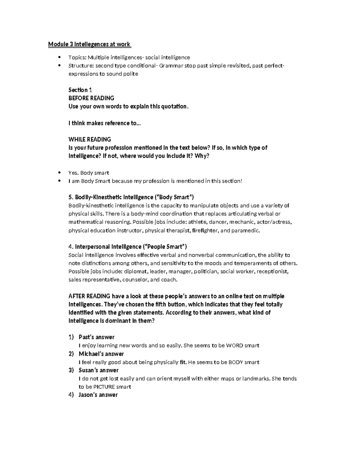 Module 3 - Multiple Intelligences in the Workplace: Key Concepts and ...