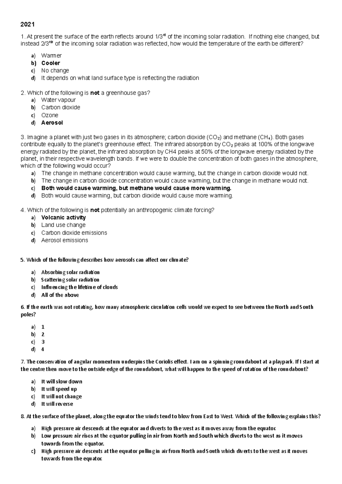 Geo1213 Multiple Choice Exam Questions 2017-2020 - 2021 At present the ...