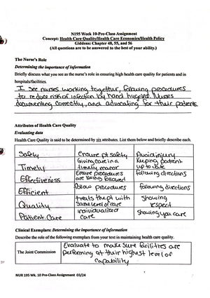 Nur180exam1 - Weekly assignments - EXAM REVIEW 1 July 24th 2024 verbal ...