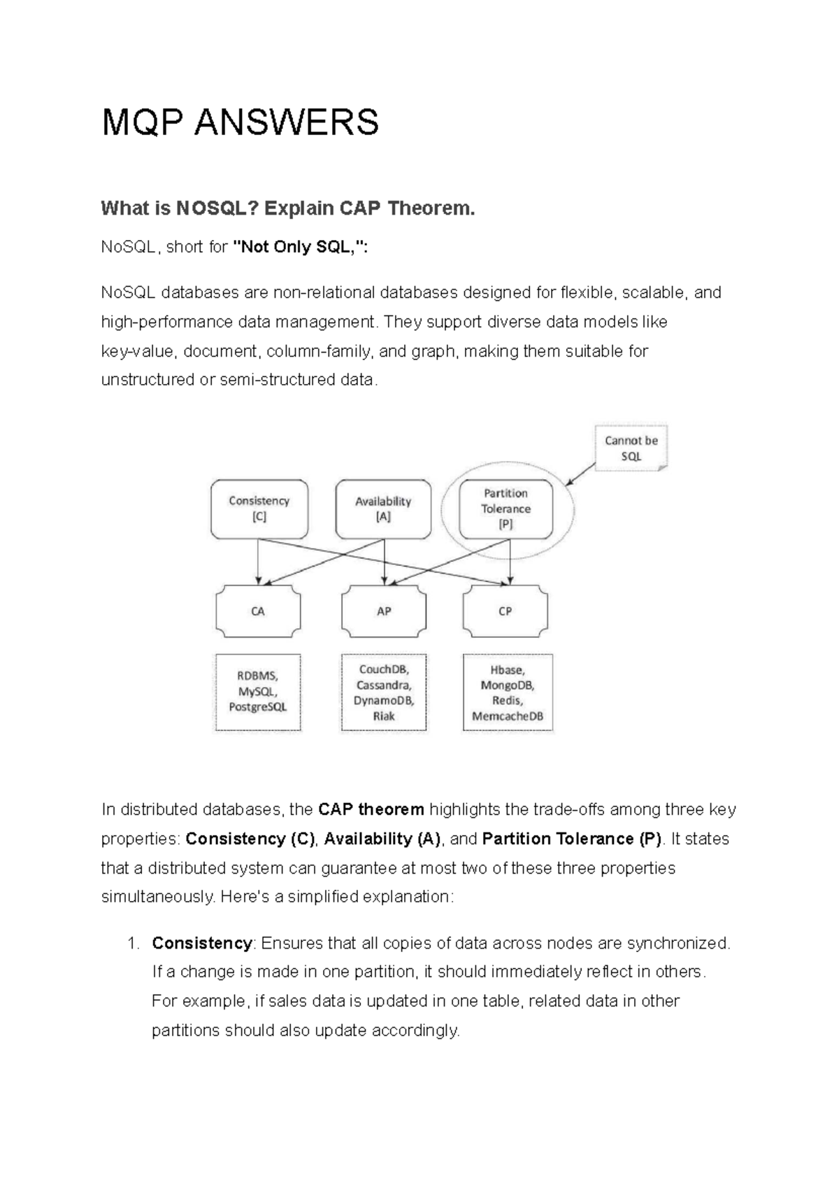 BDA Module 3: Understanding NoSQL and CAP Theorem Explained - Studocu