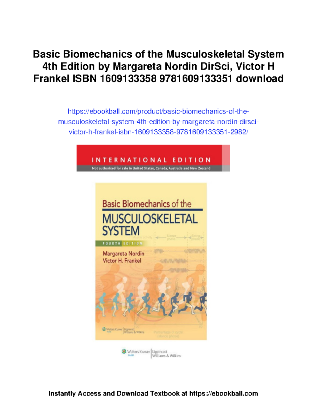 Basic biomechanics of the musculoskeletal system 4th edition (DirSci ...