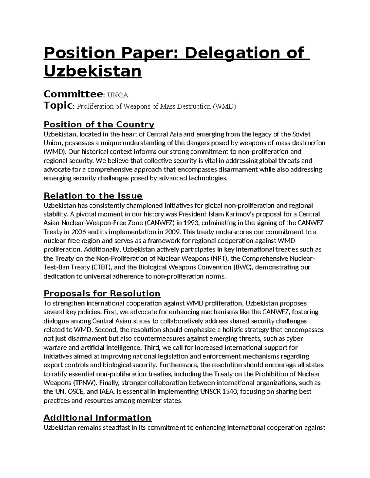 Position Paper - Our historical context informs our strong commitment ...