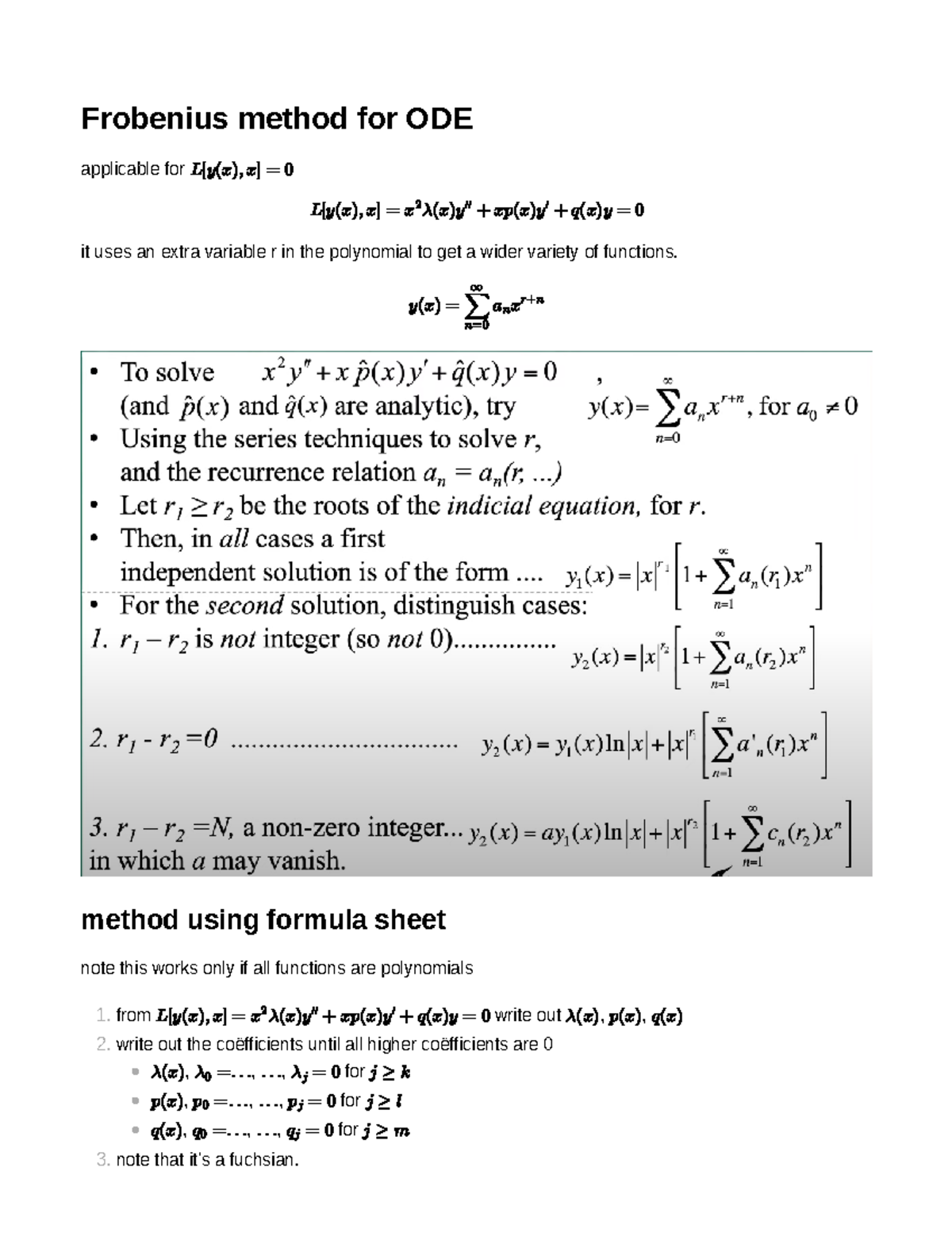 Frobenius Method for ODE - Detailed Step-by-Step Guide - Studeersnel