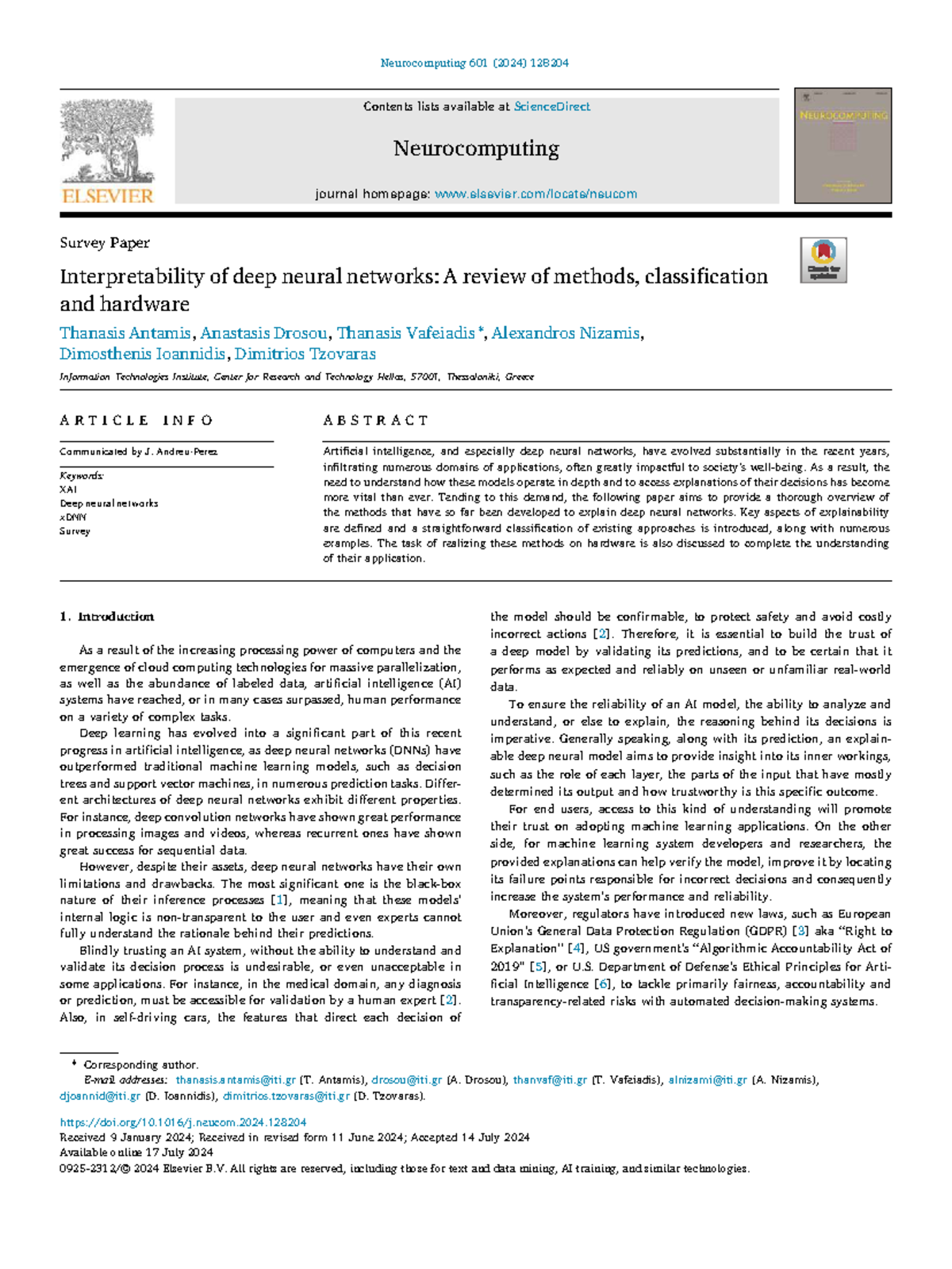 Interpretability of Deep Neural Networks: A Comprehensive Review ...