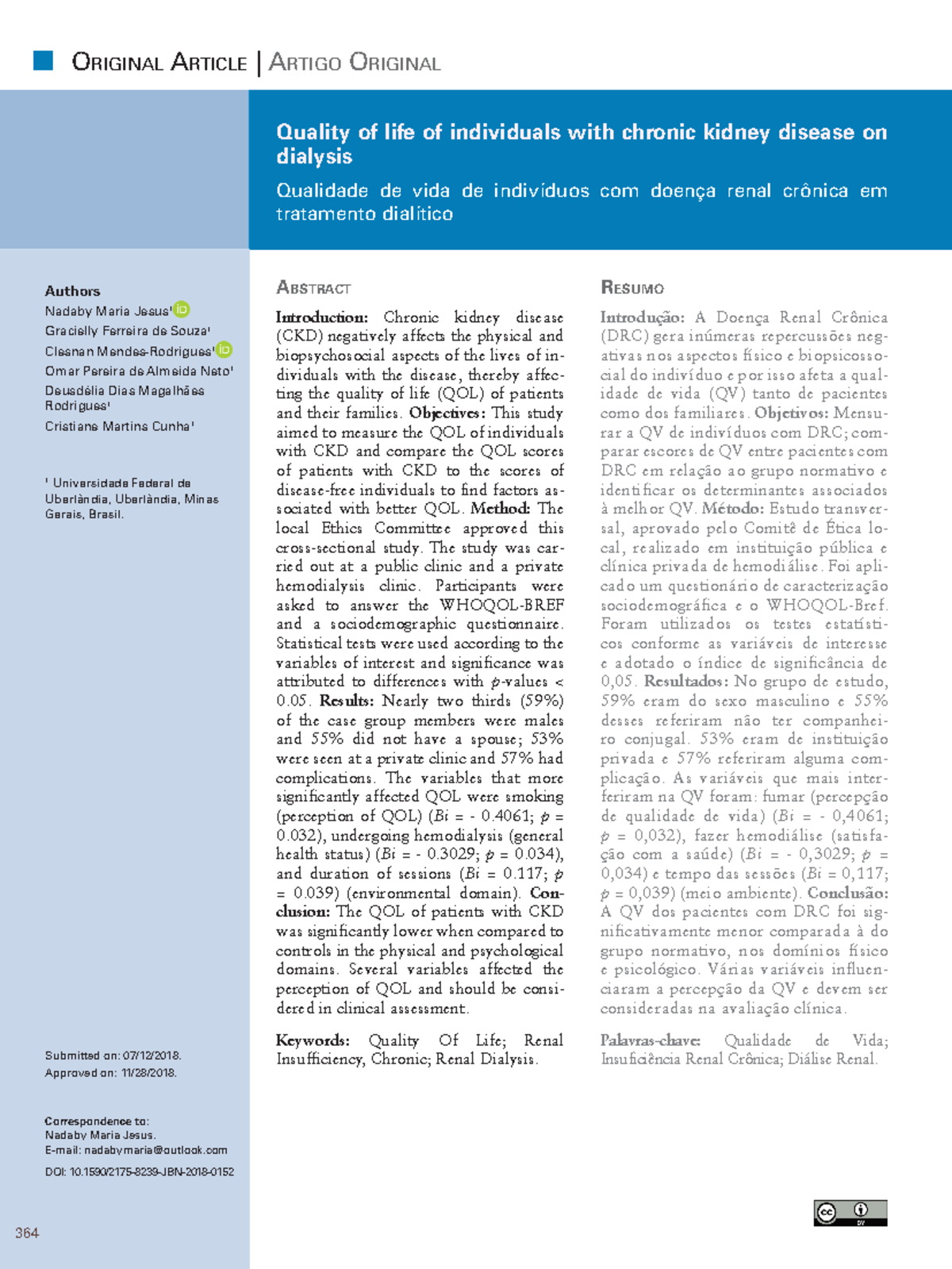 Quality of Life in Chronic Kidney Disease Patients on Dialysis - Studocu