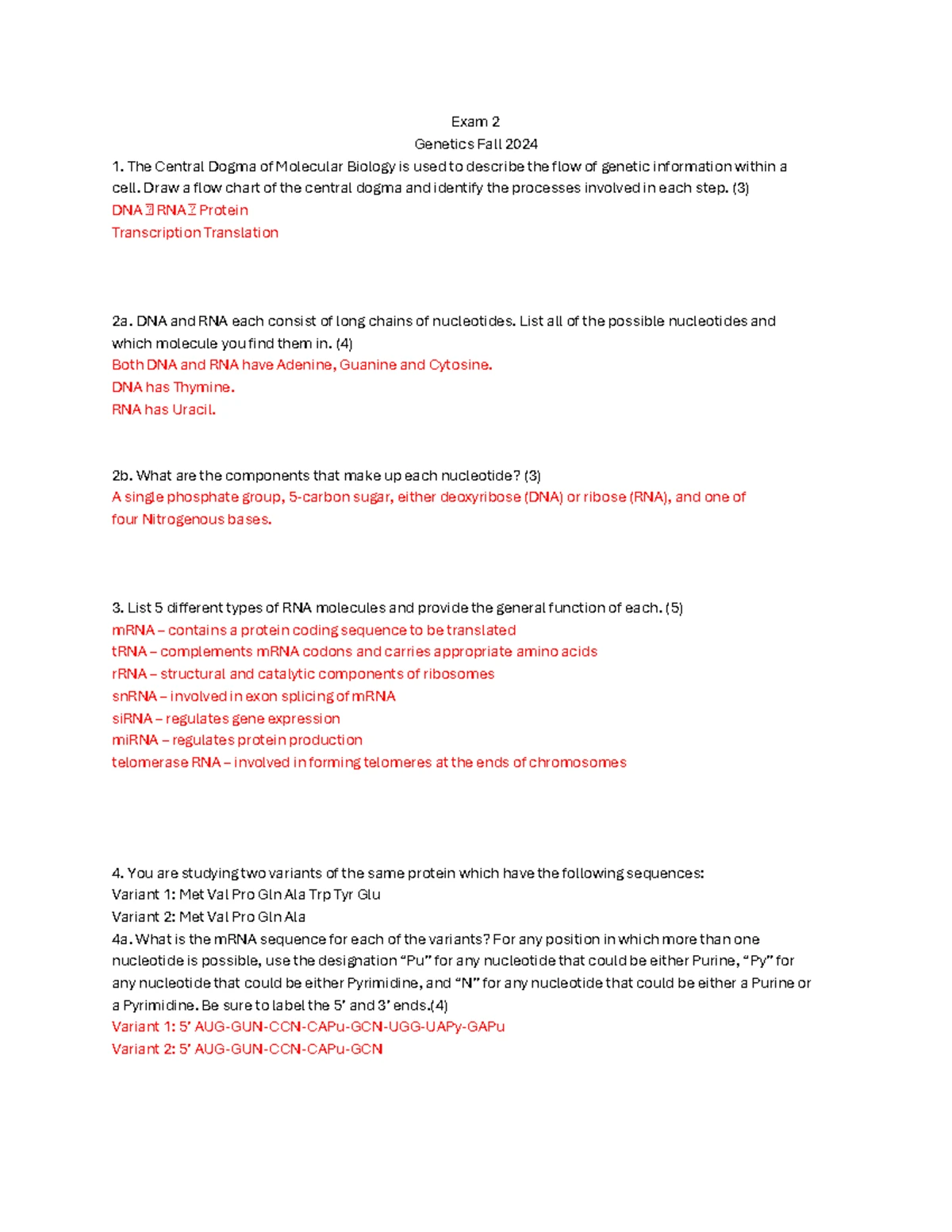Exam 2 Genetics Fall 2024 Study Guide and Key Concepts - Studocu