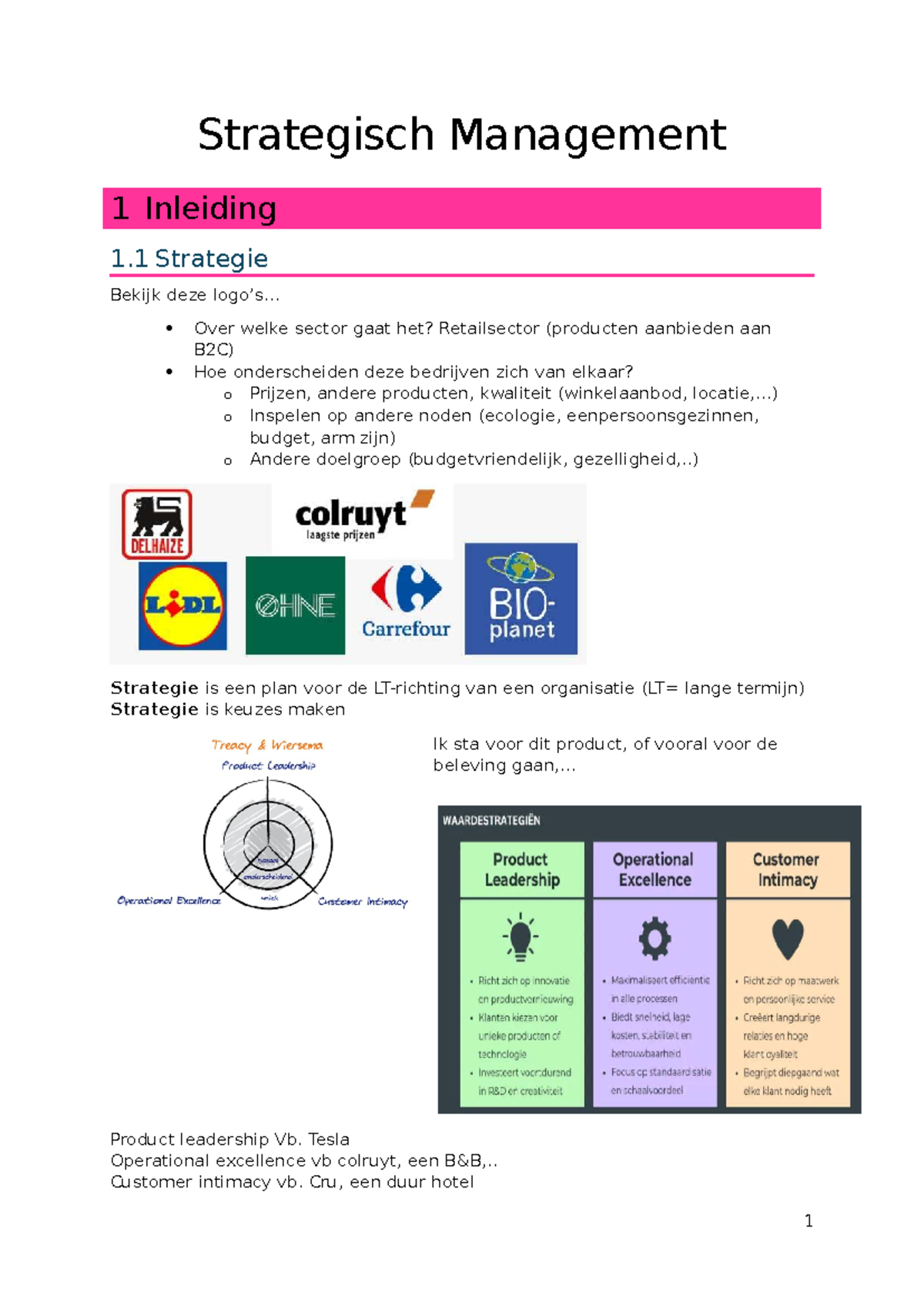 Strategisch Management 1: Samenvatting van Kernconcepten en Strategieën ...