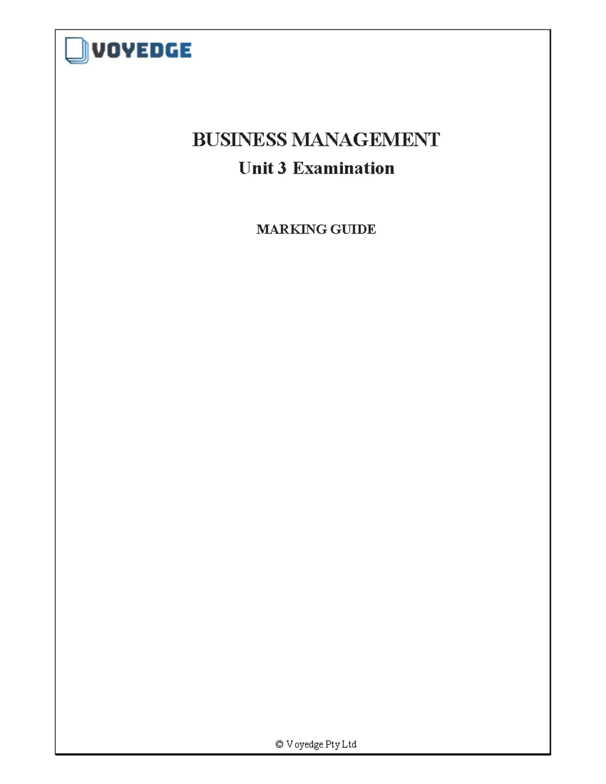 Unit 3 Business Management Trial Exam - Teaching Bubble 2023 - Studocu