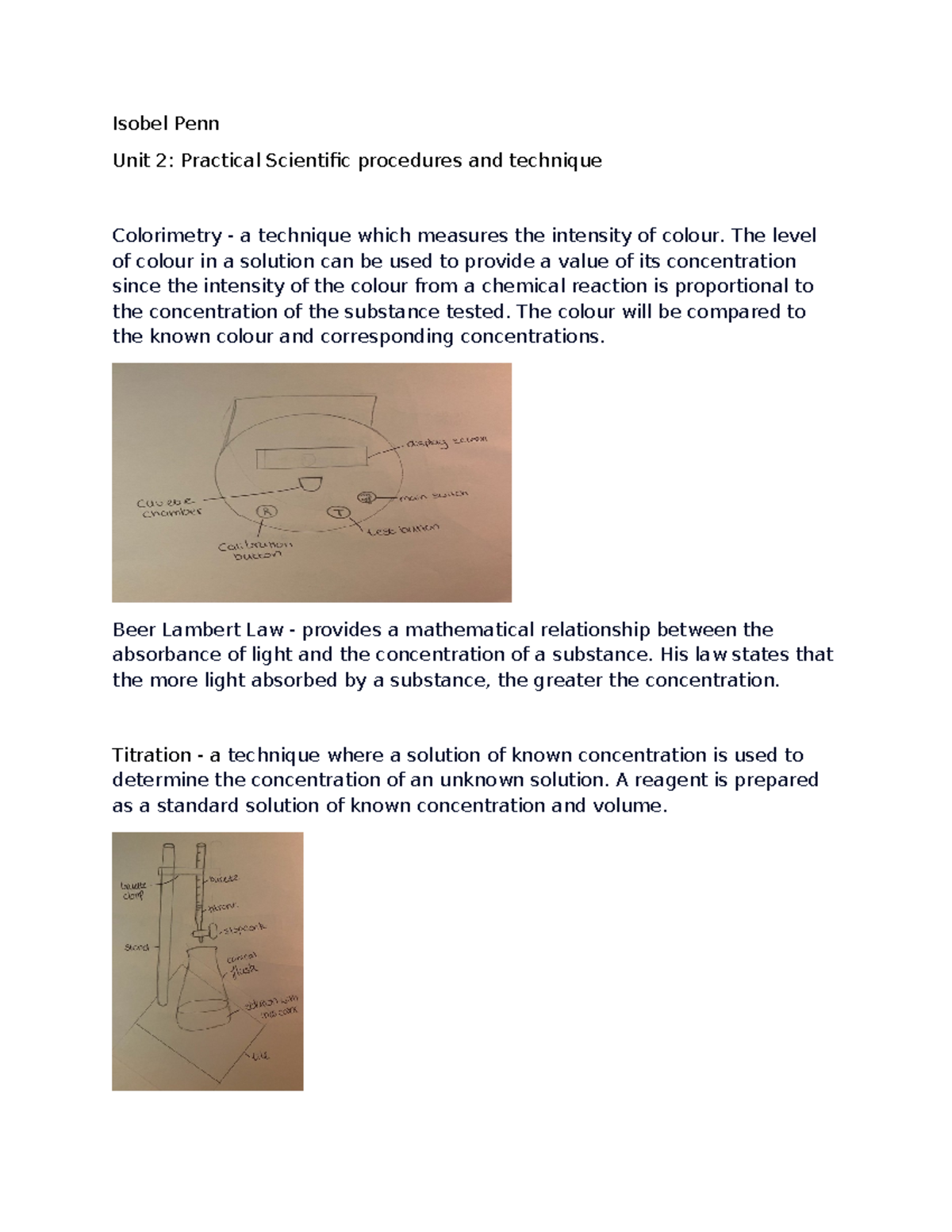Chemistry A1: Unit 2 Practical Techniques in Colorimetry and Titration ...