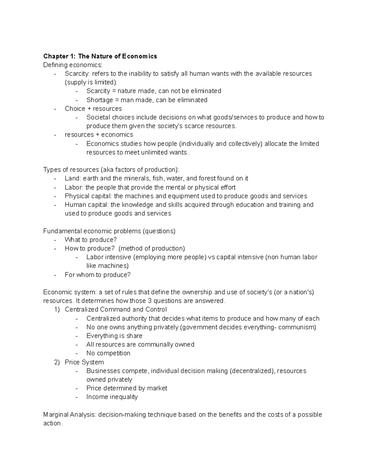 Study Guide for ECO 101 - Exam 1 Summary by Prof. Paul Kagundu - Studocu