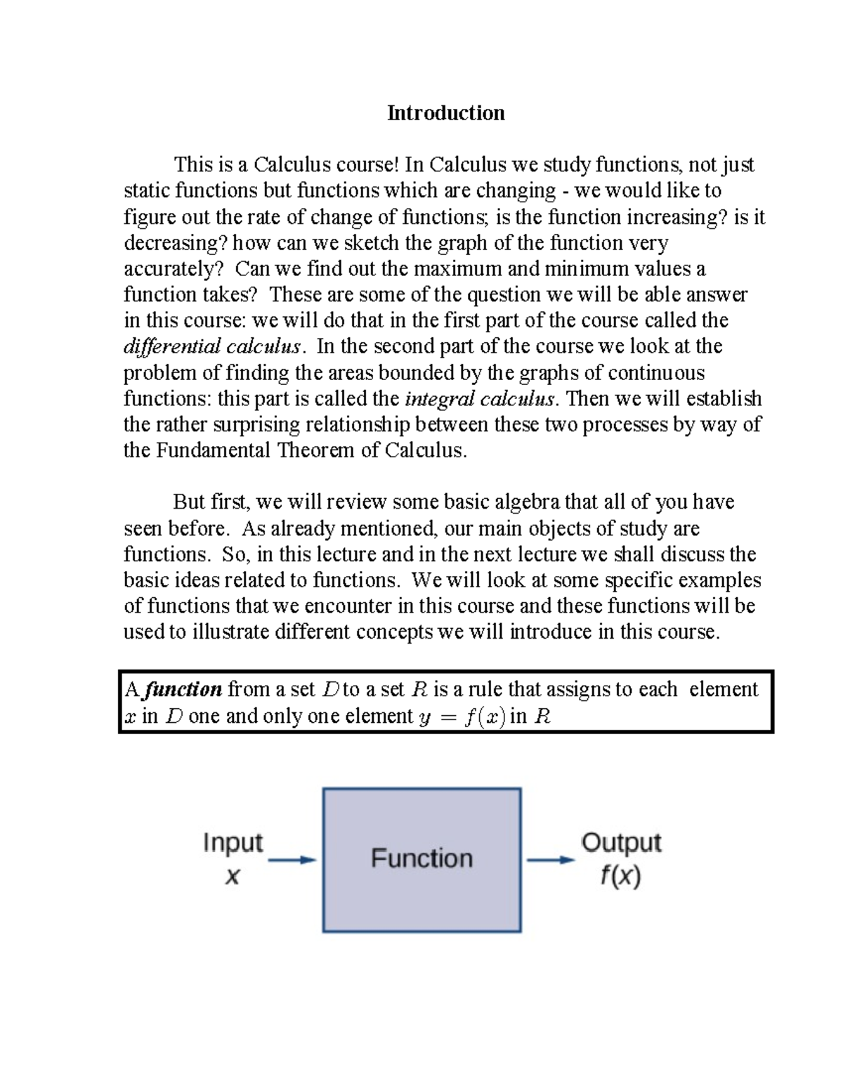 Calculus Lecture 1: Understanding Functions, Domains, and Integrals ...