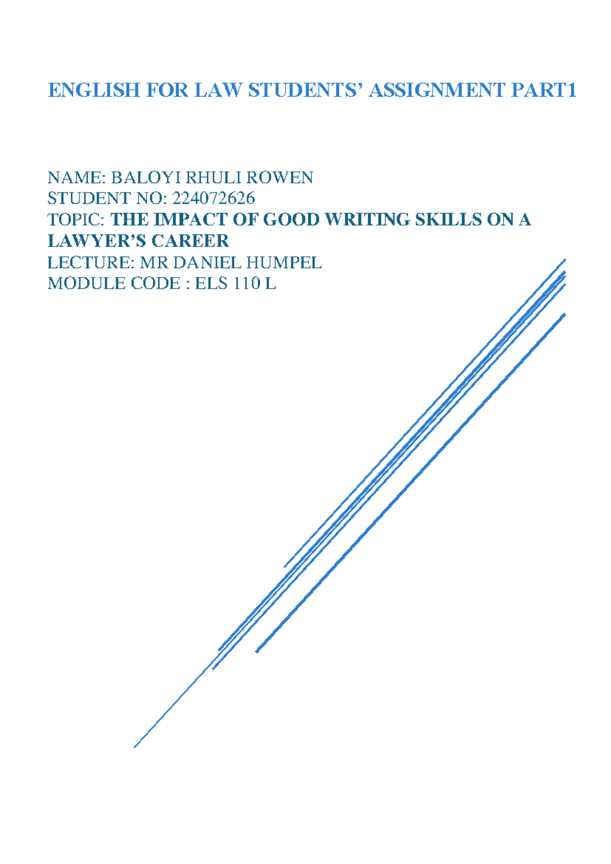 Baloyi+ Rhuli+ELS+ Assignment+1ST+PART+ - ENGLISH FOR LAW STUDENTS ...