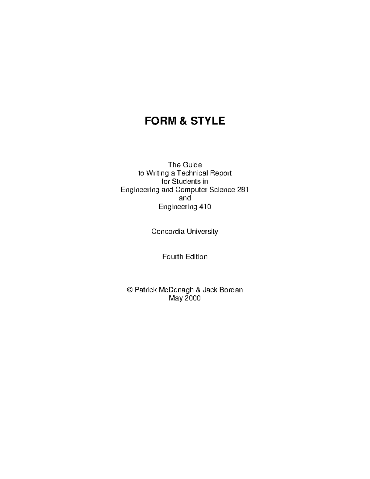 ENCS 281 - Technical Report Writing Guide and Form Styles - Studocu