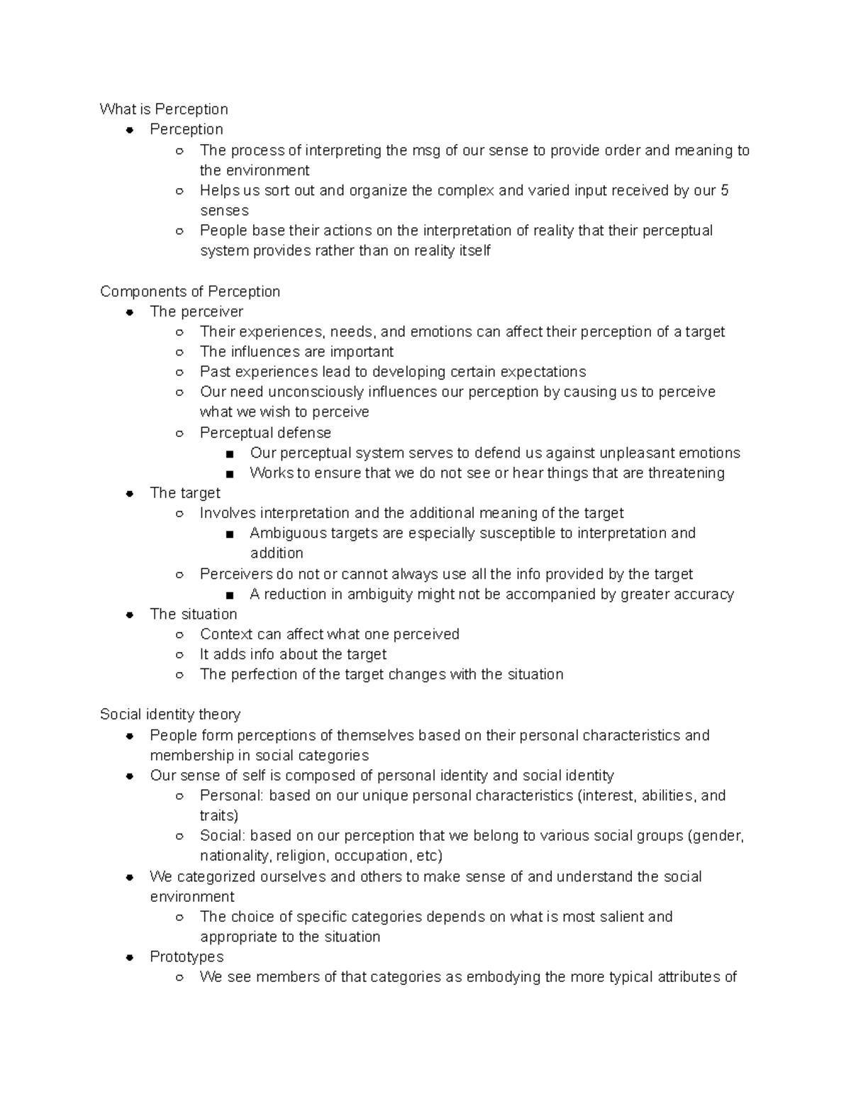Chapter 3 - Perception, Attribution, & Diversity - What is Perception ...