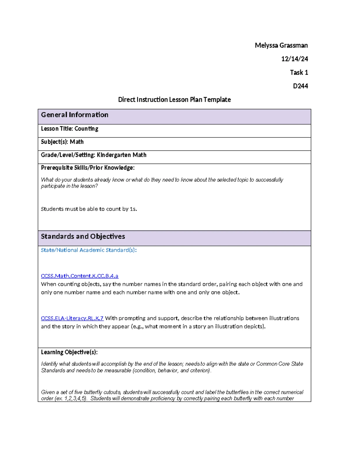 Disciplinary Literacy- D244 Task 1 - Ally Robinson Disciplinary ...