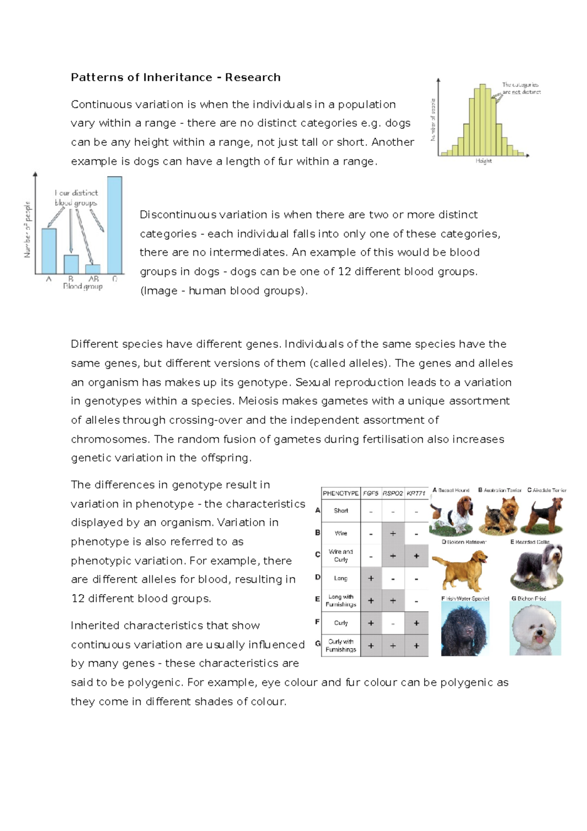 Patterns of Inheritance in Genetics: Continuous vs. Discontinuous ...