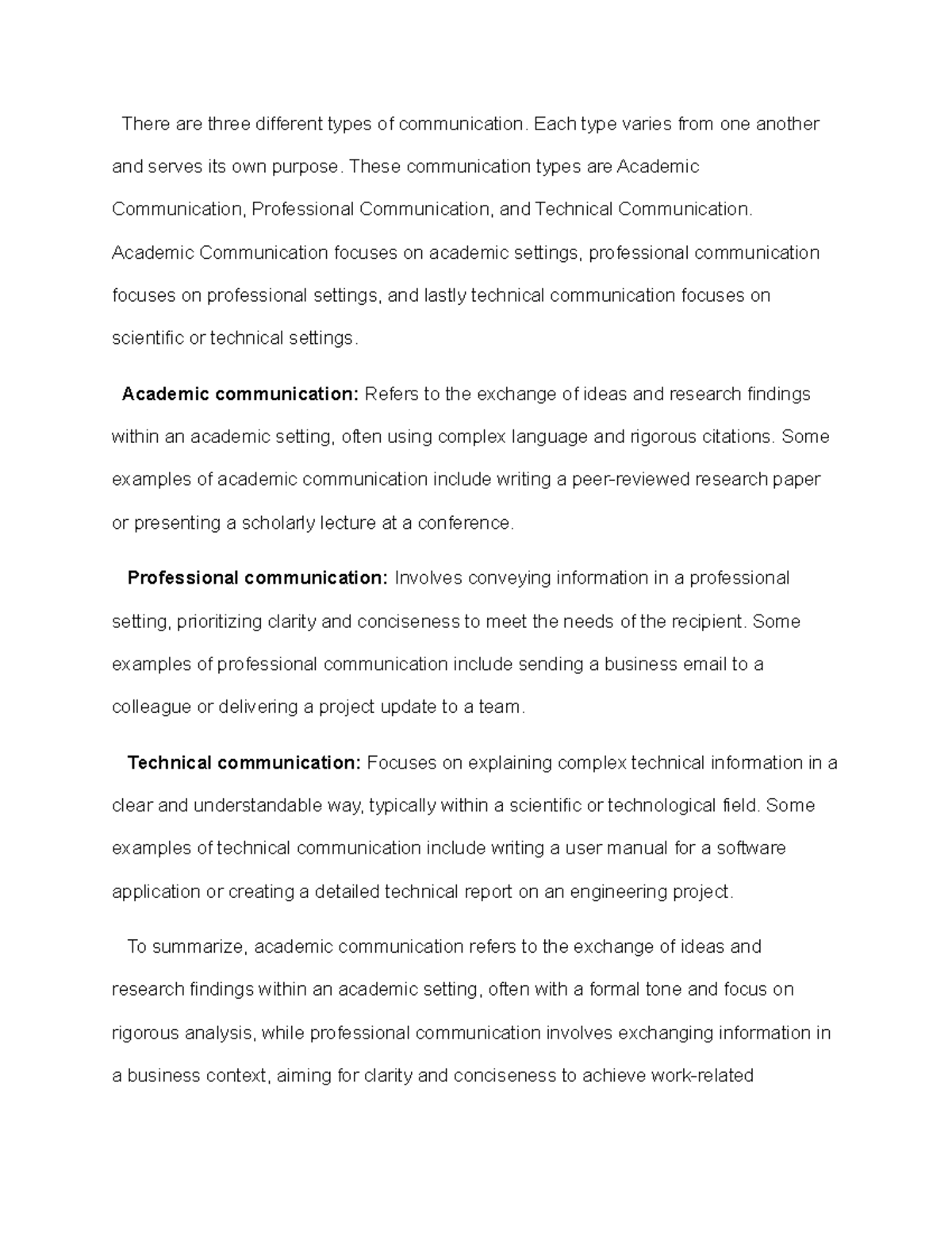 IT-226 Final Exam: Types of Communication in STEM Fields - Studocu