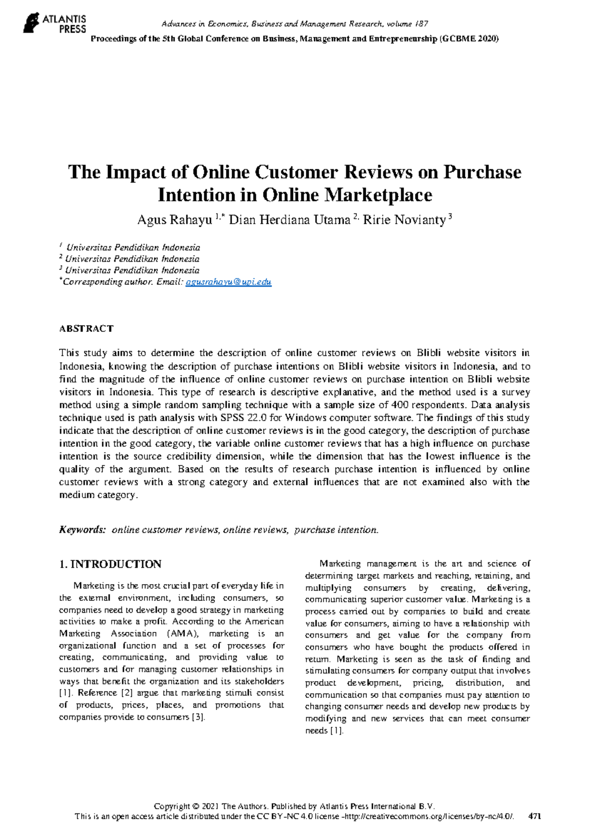 125960498 - The Impact of Online Customer Reviews on Purchase Intention ...
