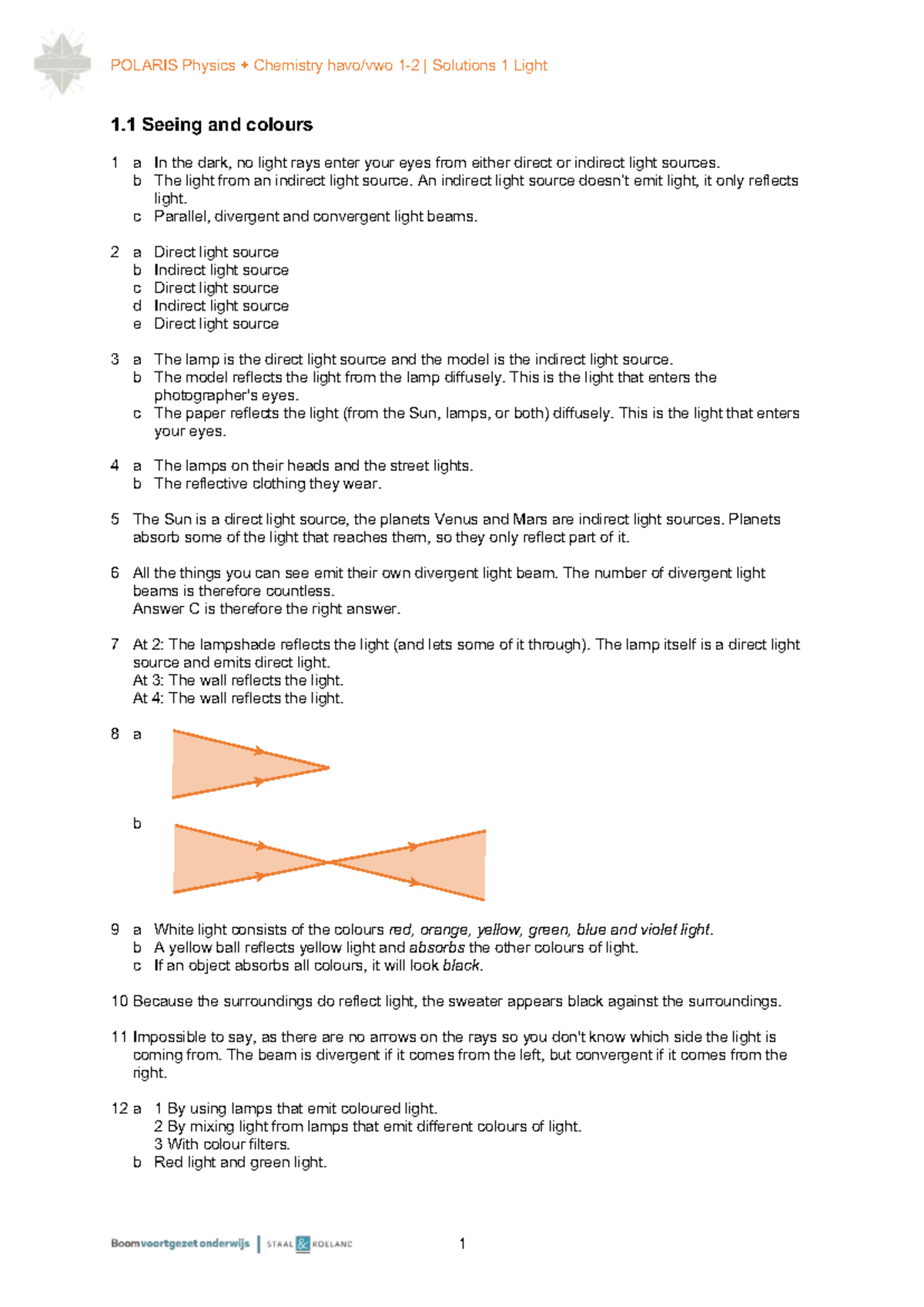 POLARIS Physics Chemistry Solutions 1 Light - Understanding Light ...