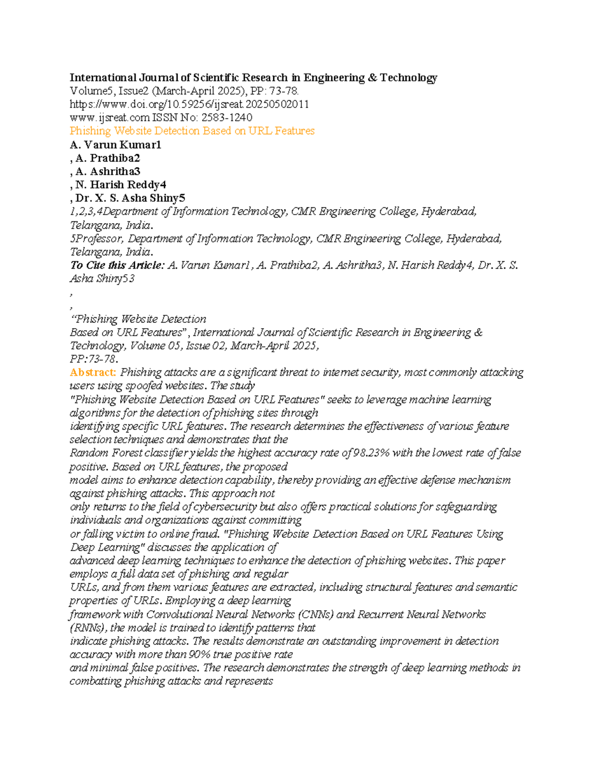 Phishing Website Detection Based on URL Features: A Machine Learning ...