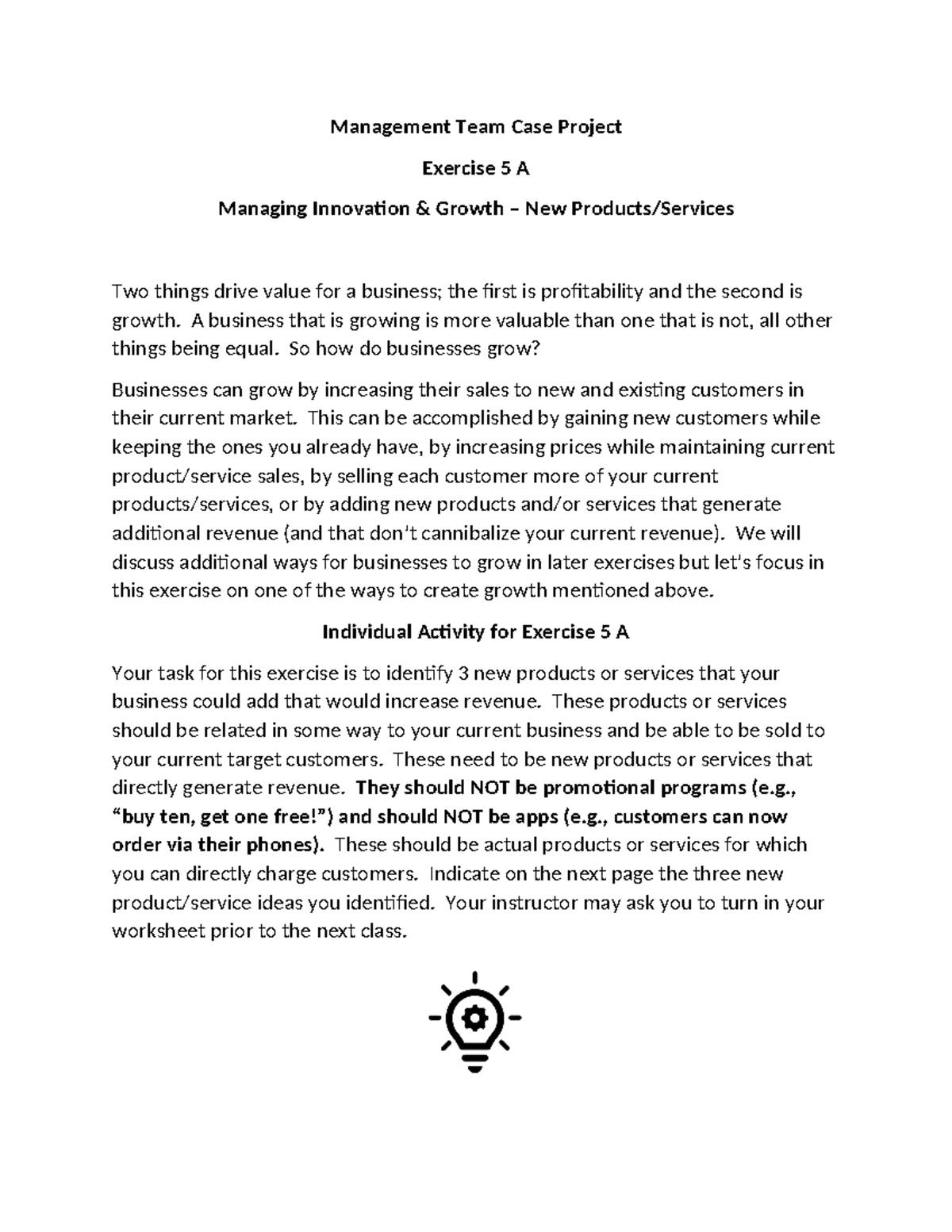 Individual Case Assignment 5 - Management Team Case Project Exercise 5 ...