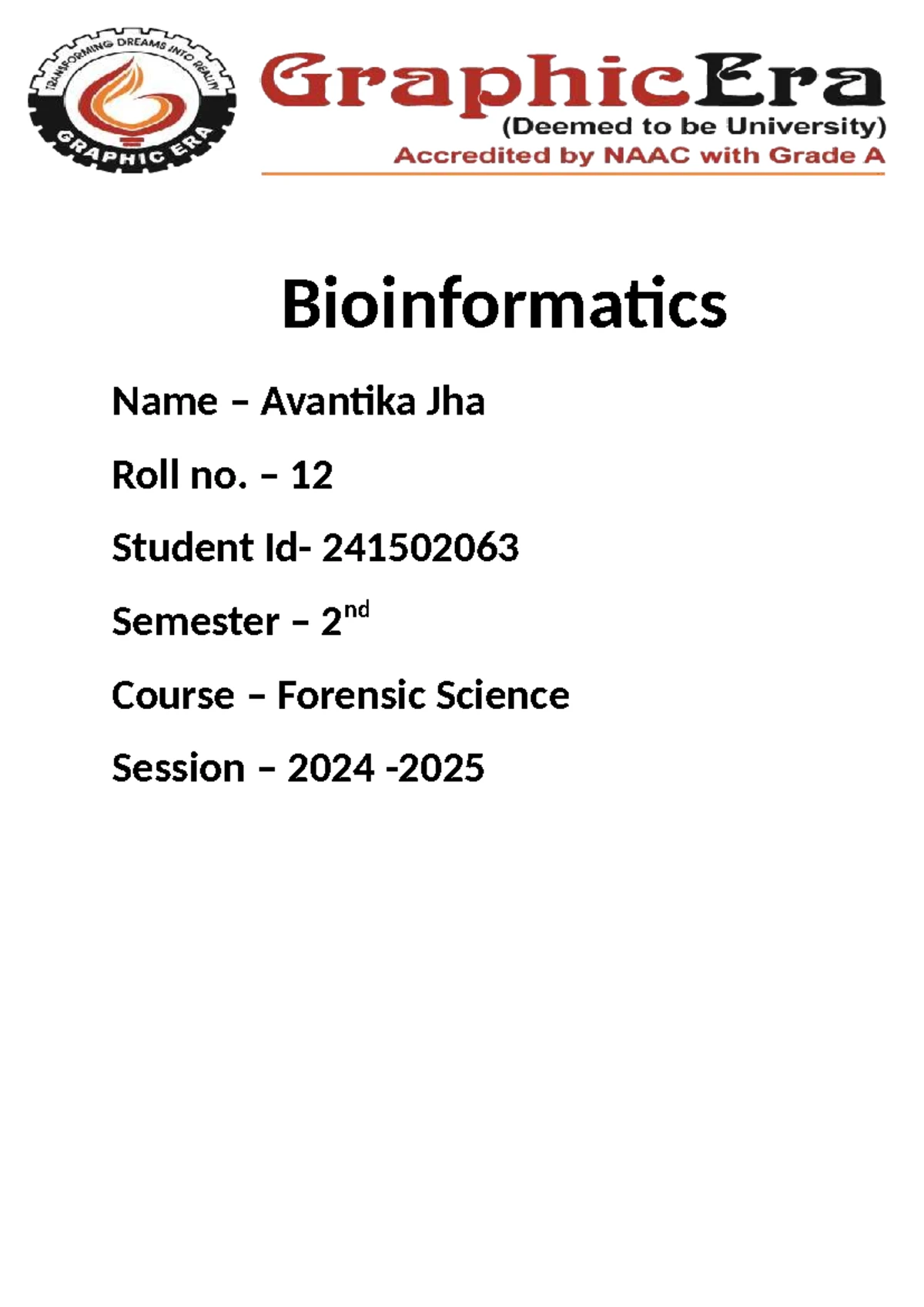 Application for Attendance Request - BSc Forensic Science - Studocu