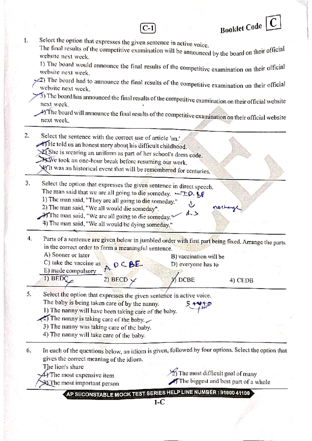 Test 4 - Competitive Exams: Booklet Code C - Studocu