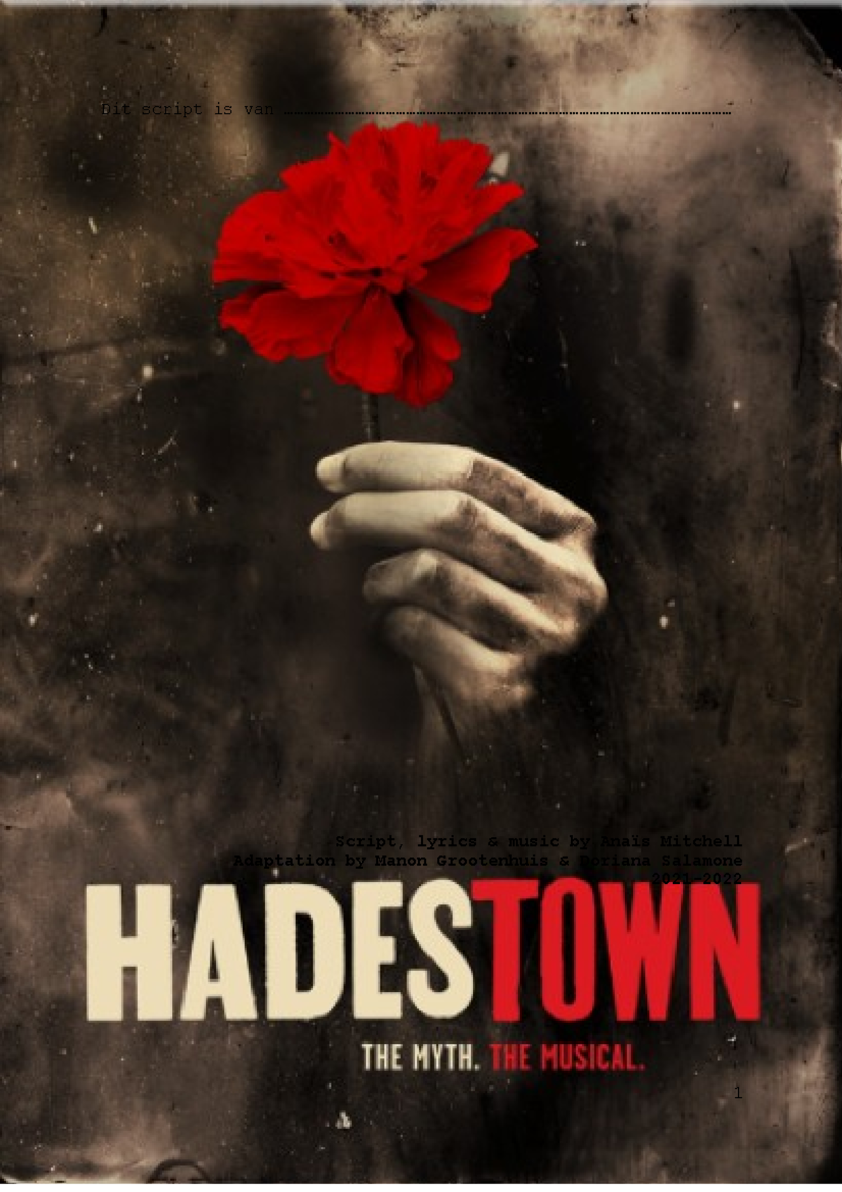Hadestown: Aangepaste Engelse Script (Adaptation by Grootenhuis ...