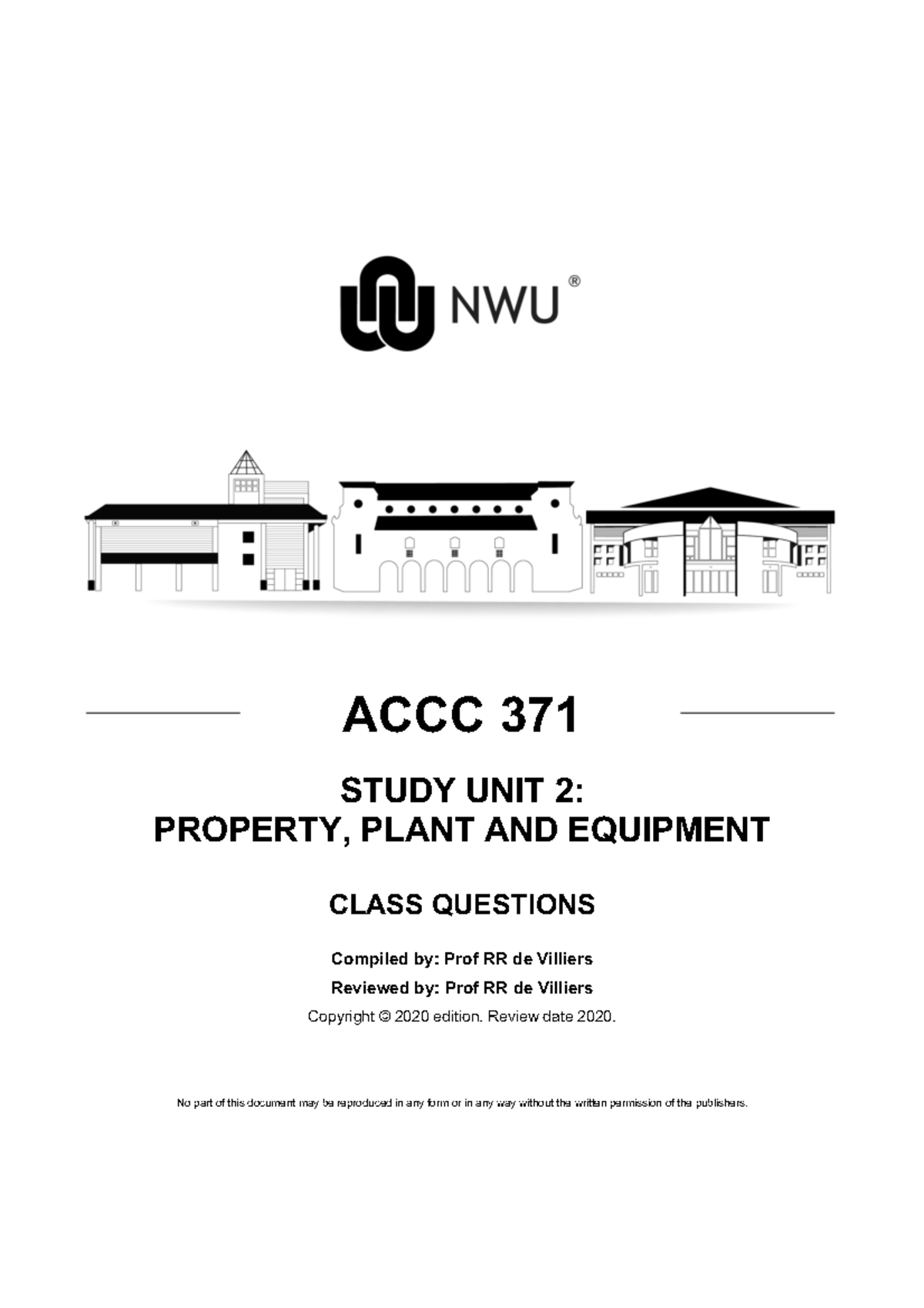 SU2 - ACCC 371 - Property, Plant & Equipment Class Questions - Studocu