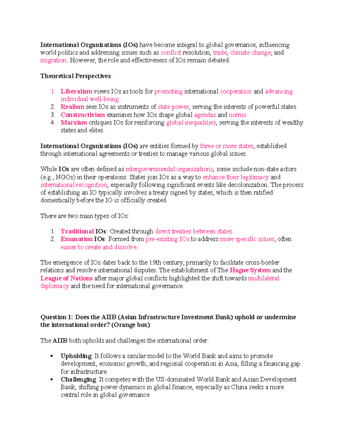 Ch 3 - Understanding International Organizations (IOs) and Their Impact ...