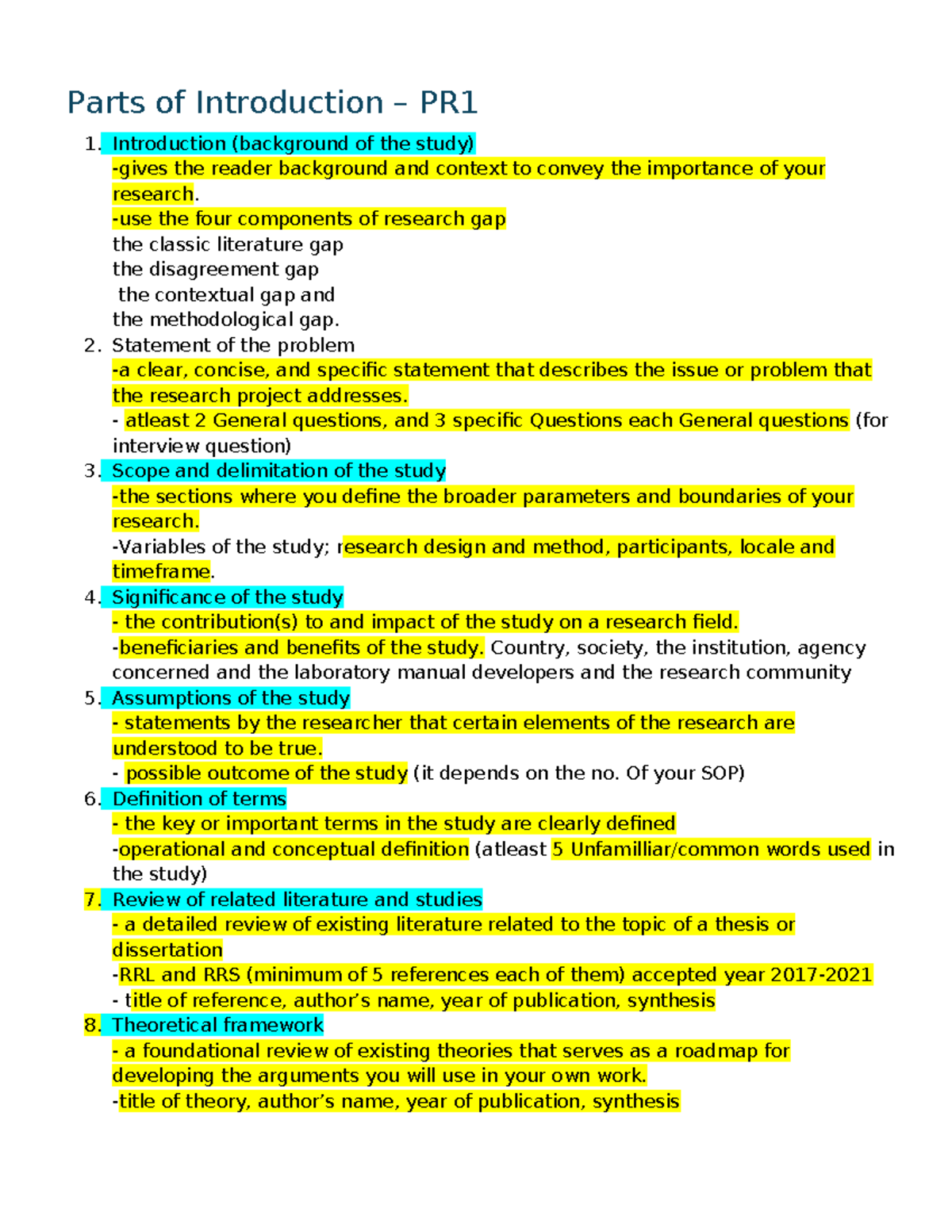 PR 1: Essential Components of Research Introduction Explained - Studocu