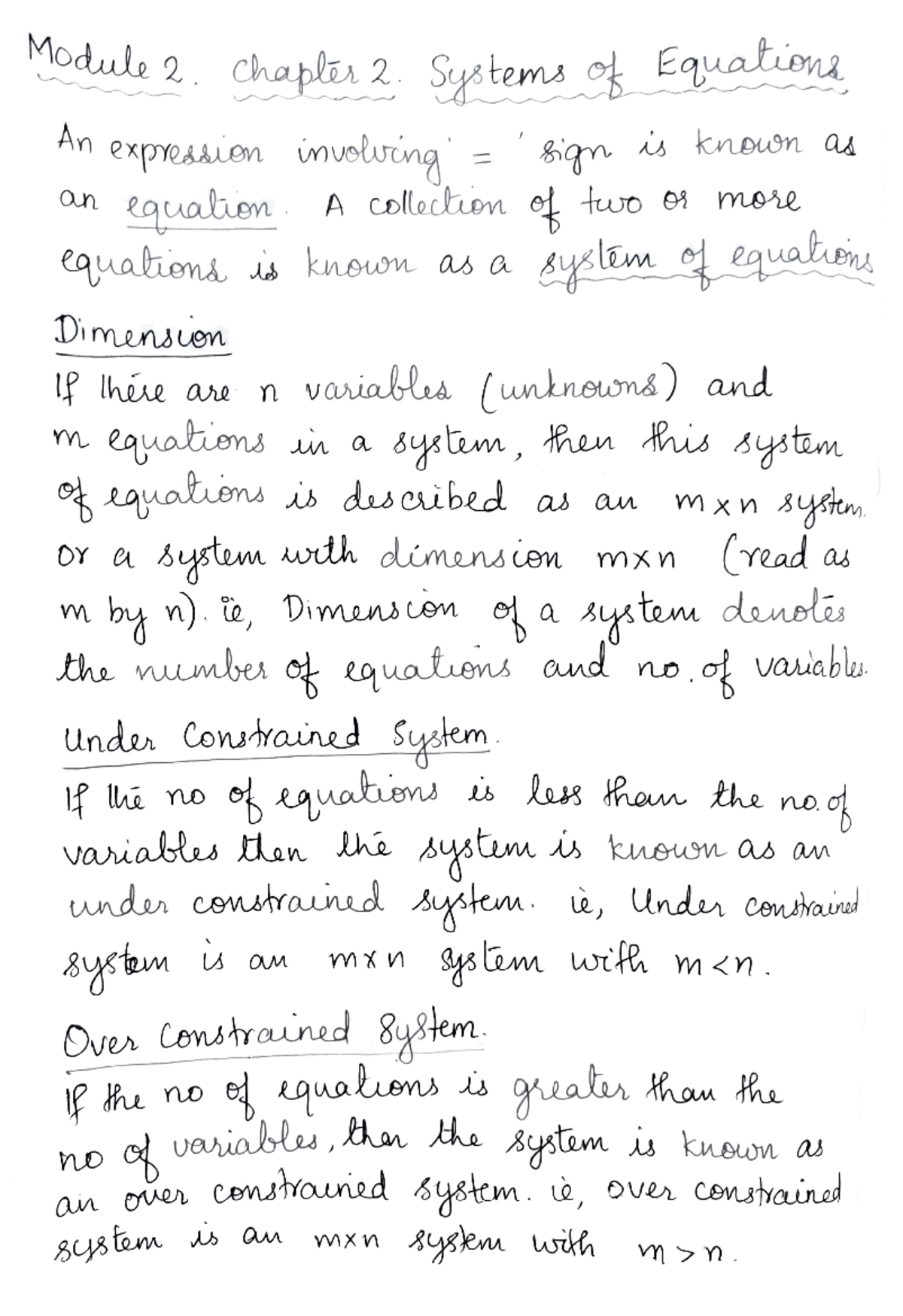 S3 Eco Mod 2 Chapter 2 Notes 1 - Module 2 Chapli 2. Systems o Equatuon ...