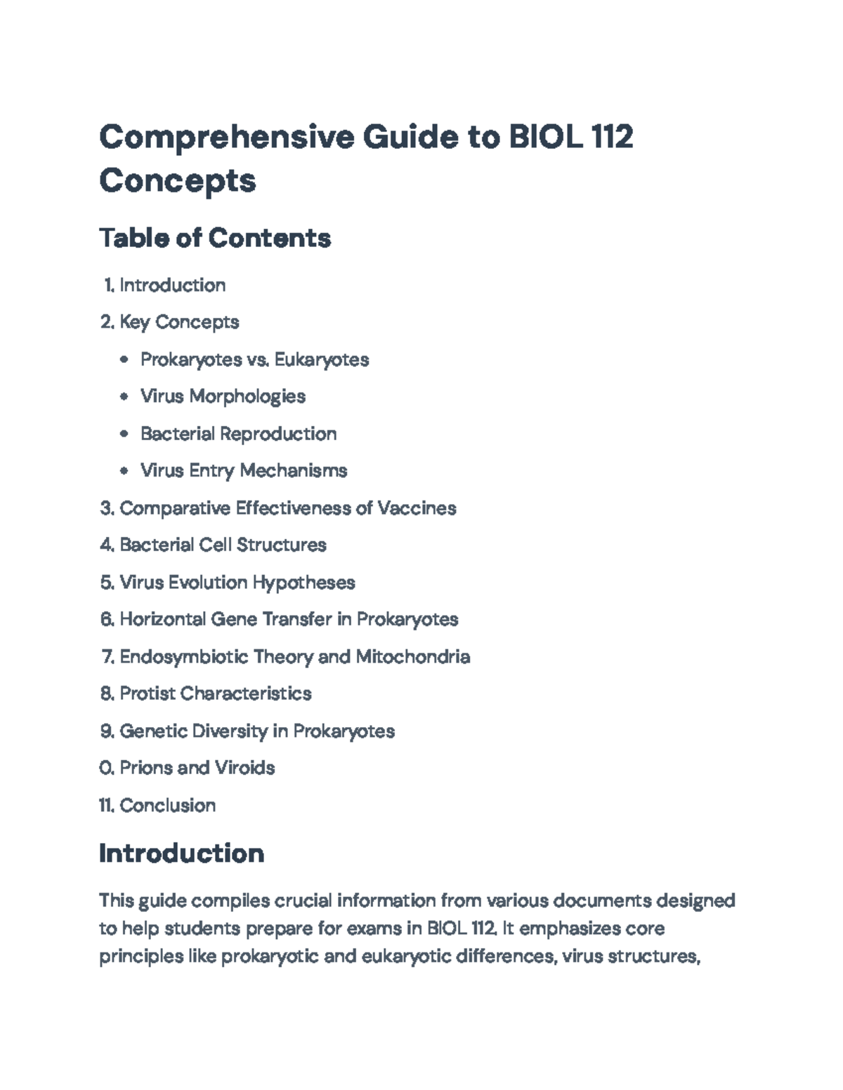 BIOL 112 Final Exam Study Guide: Key Microbiology Concepts ...