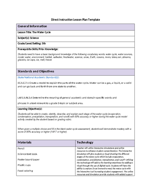 Task 2 D010 - Task 2 - Direct Instruction Lesson Plan Template General ...