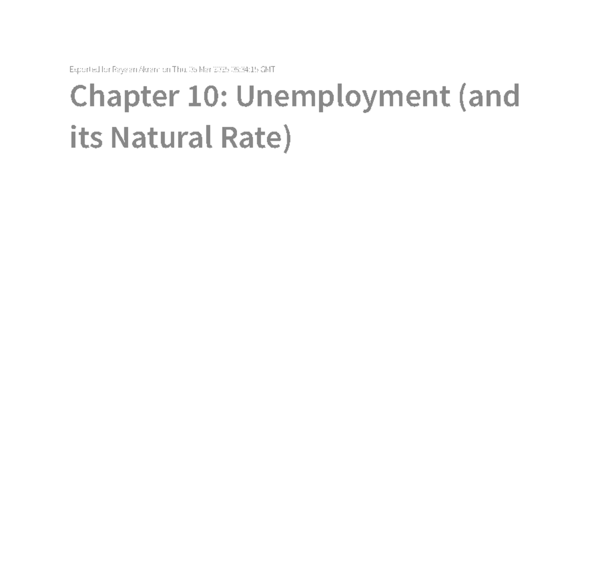 Chapter 10: Understanding Unemployment & Its Natural Rate - ECON 101 ...