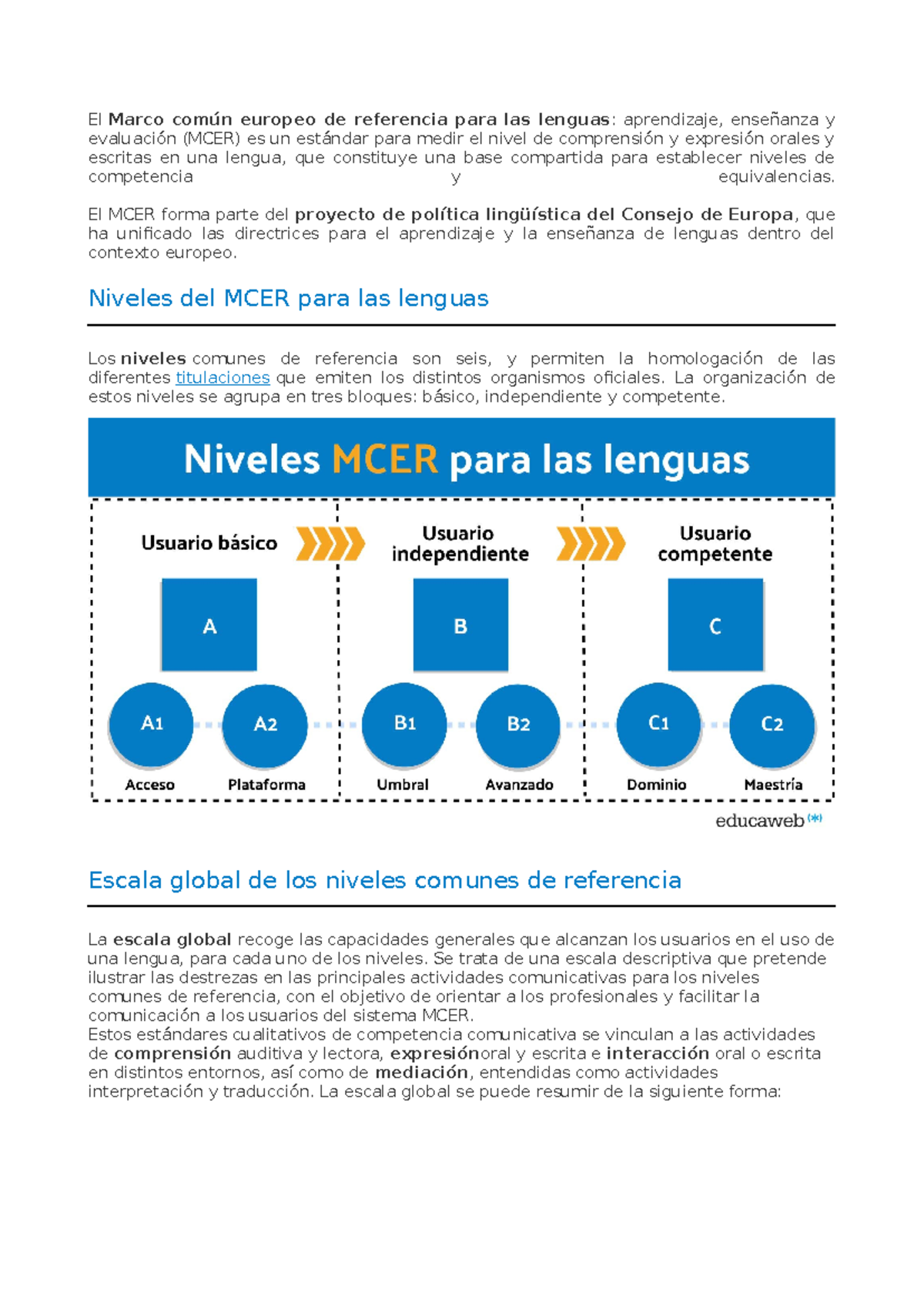 Mcer - qcer spiegazione - El Marco común europeo de referencia para las ...