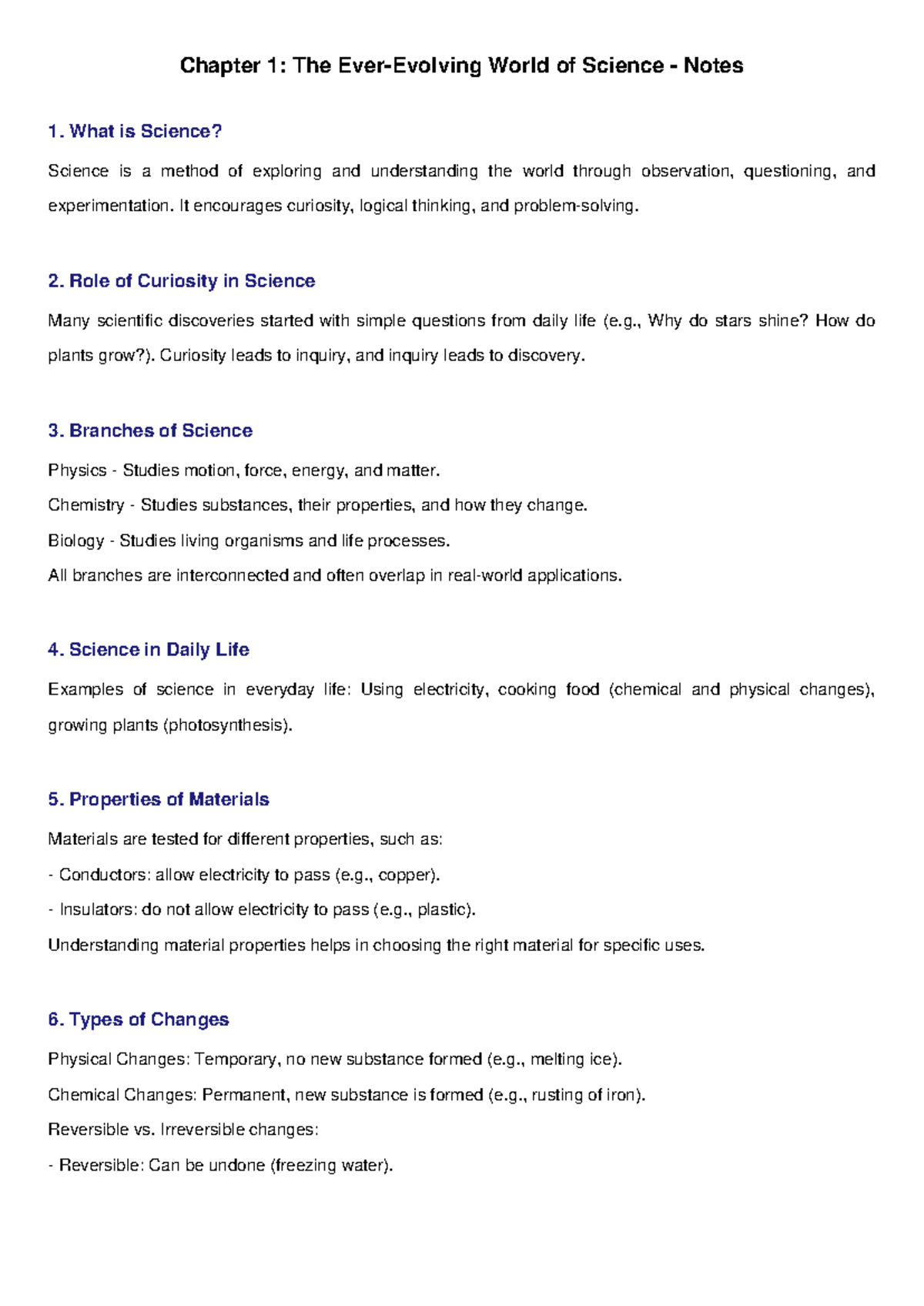 Chapter 1: Ever Evolving World of Science Notes - Studocu