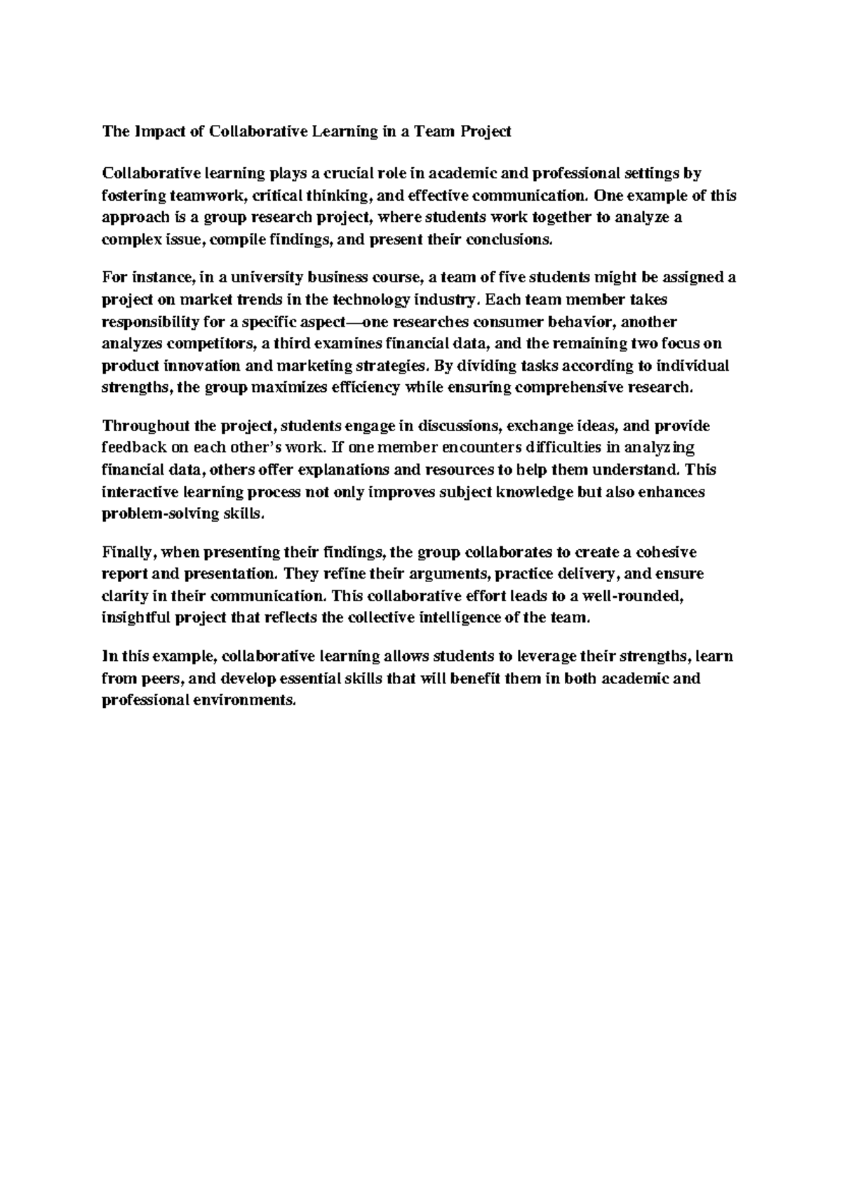 Document 9 - notes - The Impact of Collaborative Learning in a Team ...
