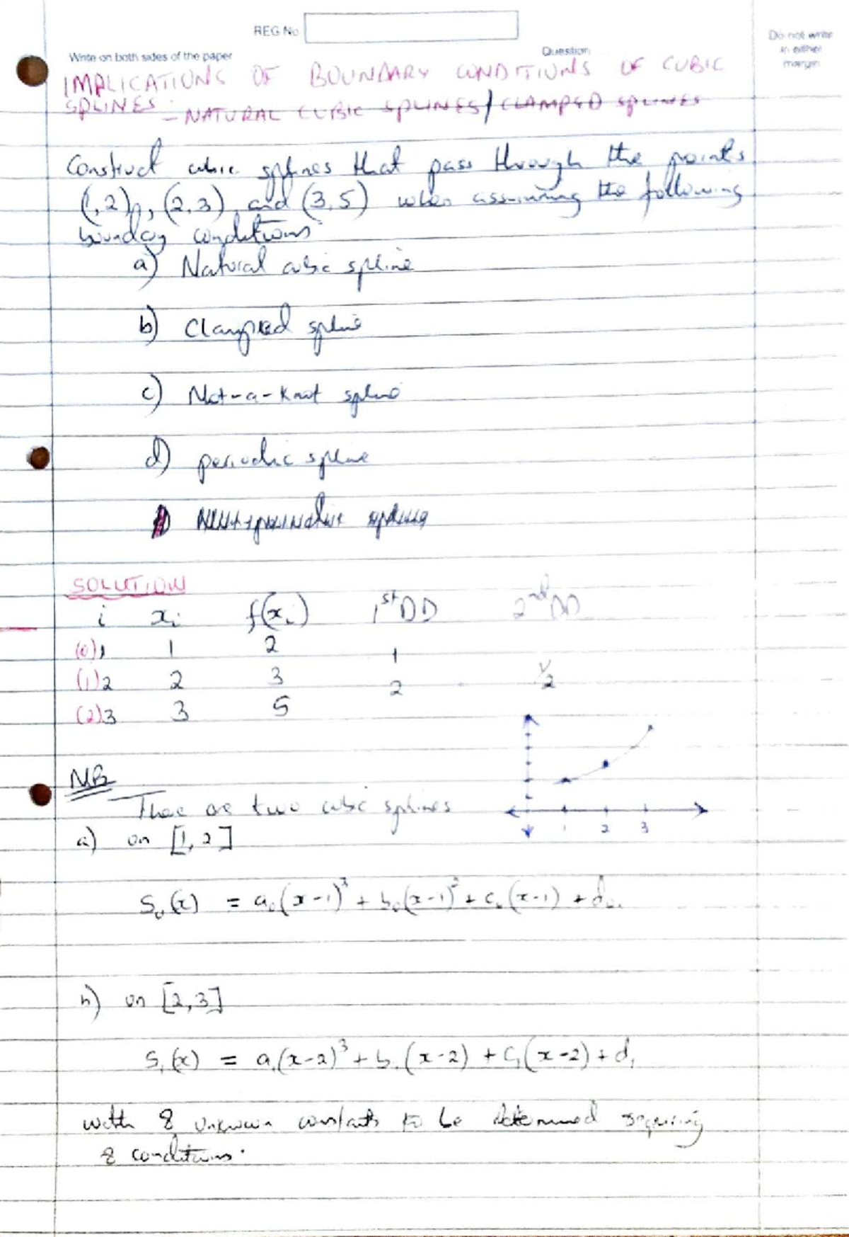 REG 4 Cmdaiii Spline Practical Notes - Studocu