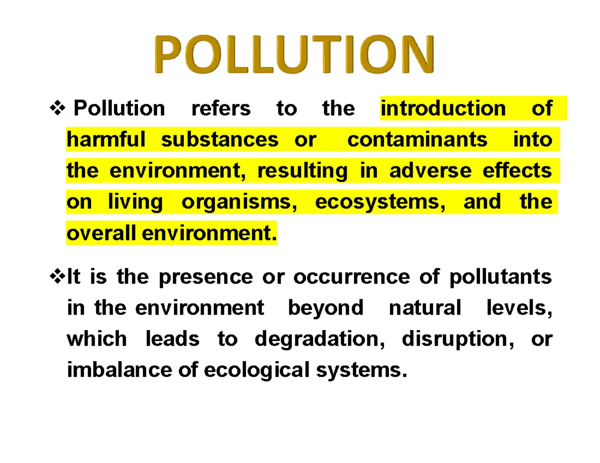 BAS 204: Lecture Notes on Current Environmental Issues & Effects - Studocu