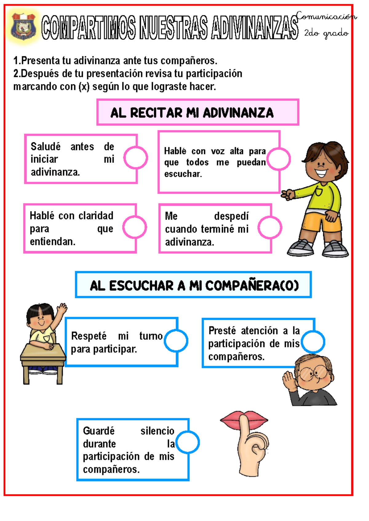 Ficha de Comunicación: Presentación de Adivinanzas - 22-04 - Studocu