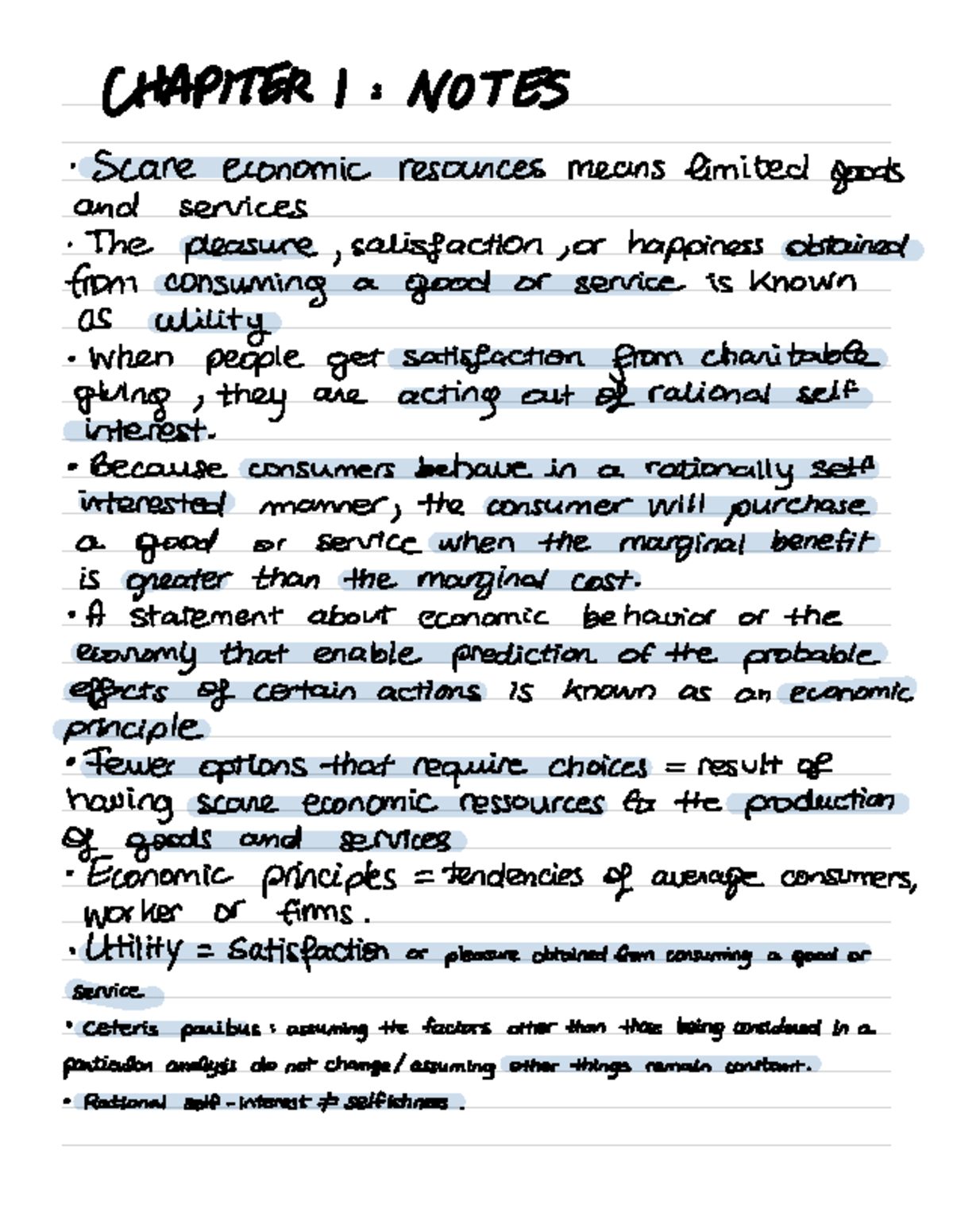 Econ - chapter 1 econ macro - CHAPITER 1:NOTES · scare economic ...