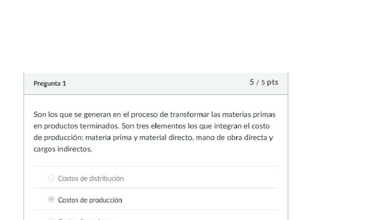 Costos de Producción y Análisis de Costos - Examen 2 pts - Studocu