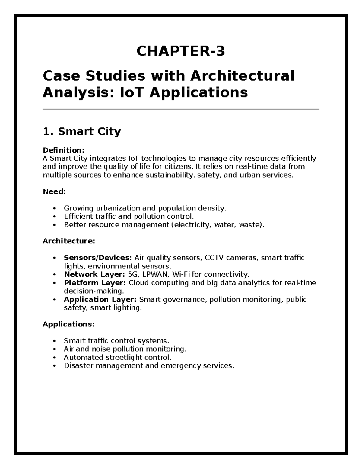 Chapter 3 - IoT Applications in Smart Cities and Beyond - Studocu