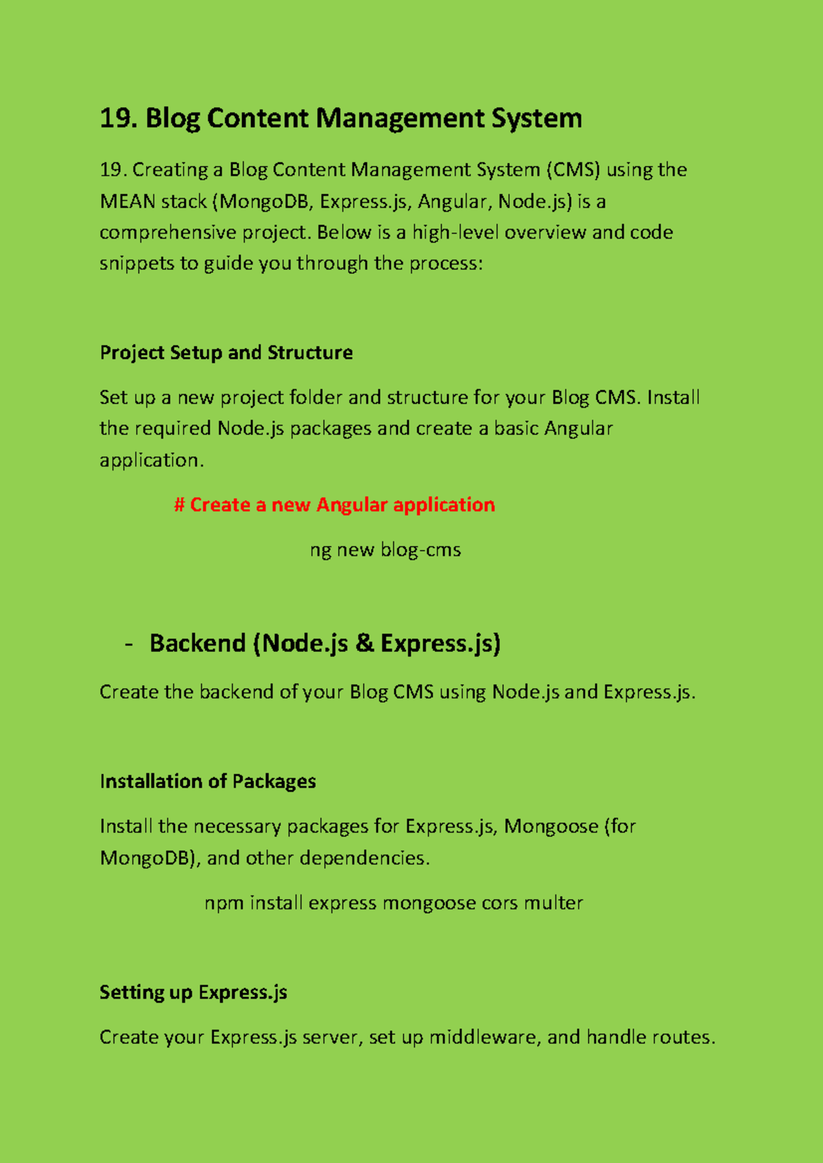 19. Creating a Blog CMS with MEAN Stack: A Comprehensive Guide - Studocu