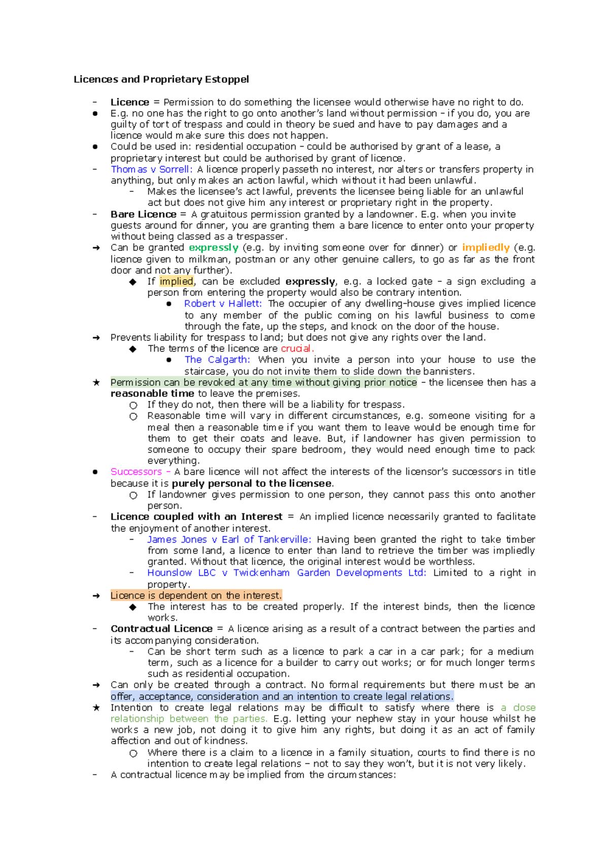 Licences and Proprietary Estoppel in Land Law: Key Concepts Explained ...