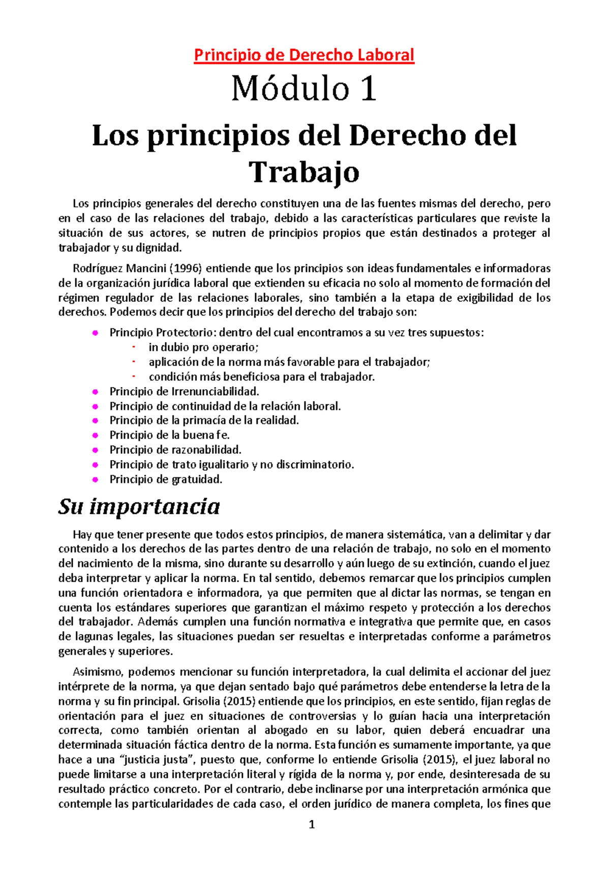 Clases brain - Resumen Derecho Laboral - 1 DERECHO DEL TRABAJO Y DE LA ...
